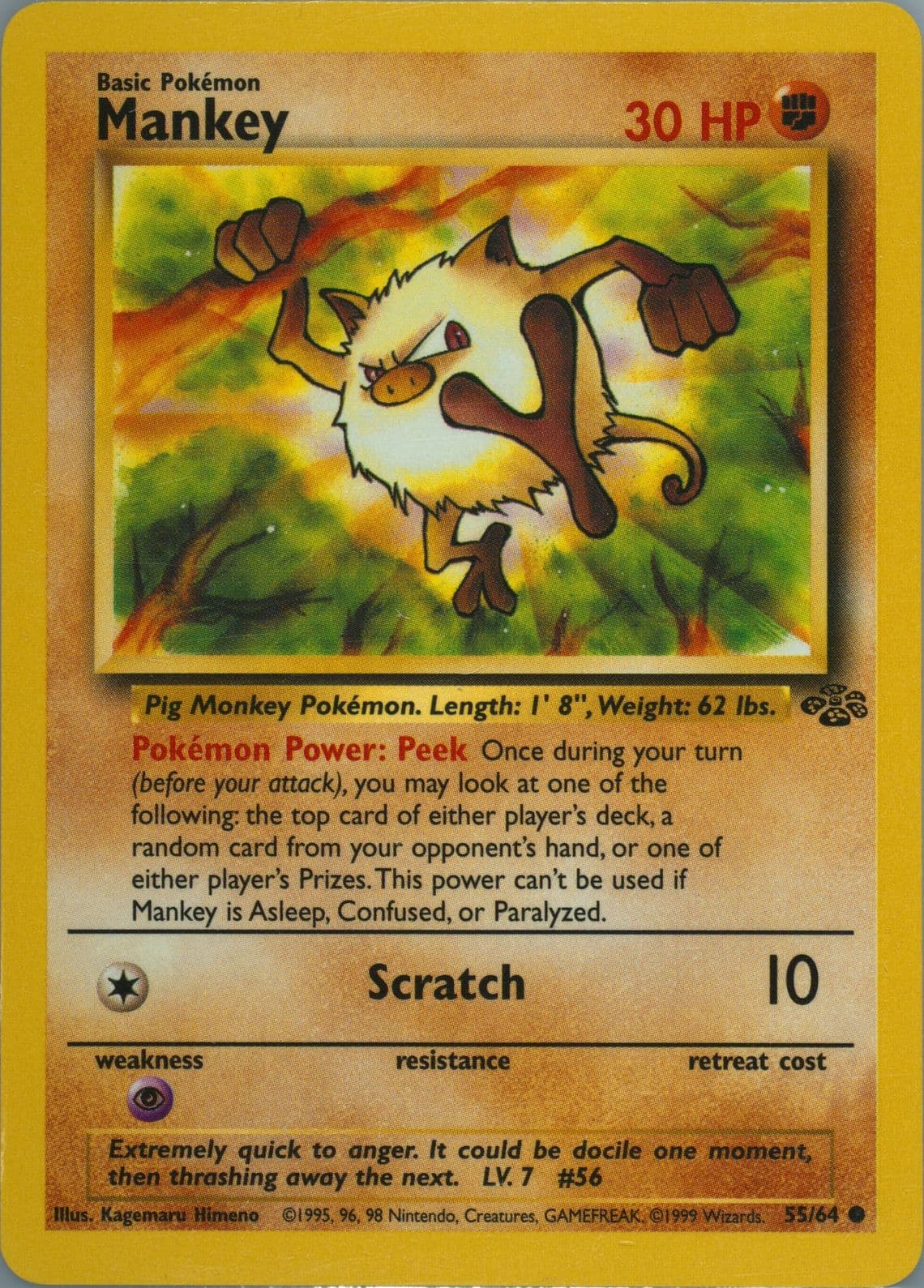 Mankey (55) 1999 Pokemon Jungle