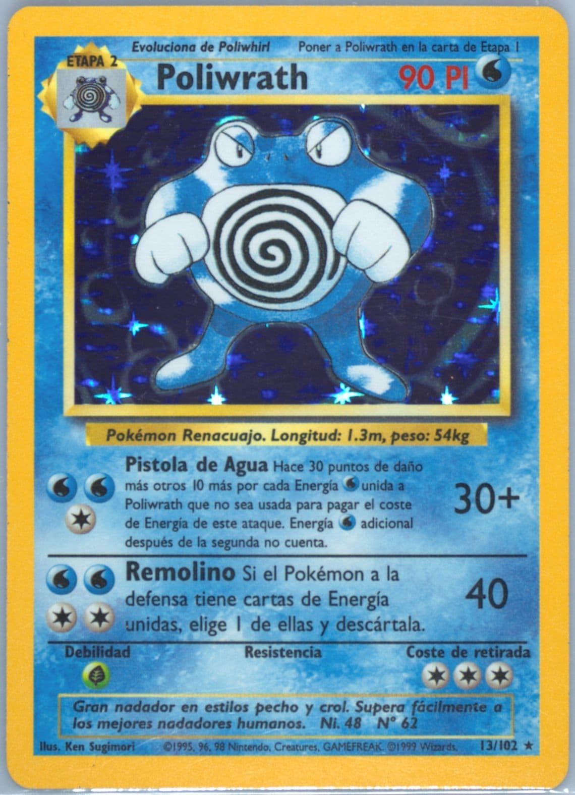 Poliwrath-Holo (13) 1999 Pokemon Spanish