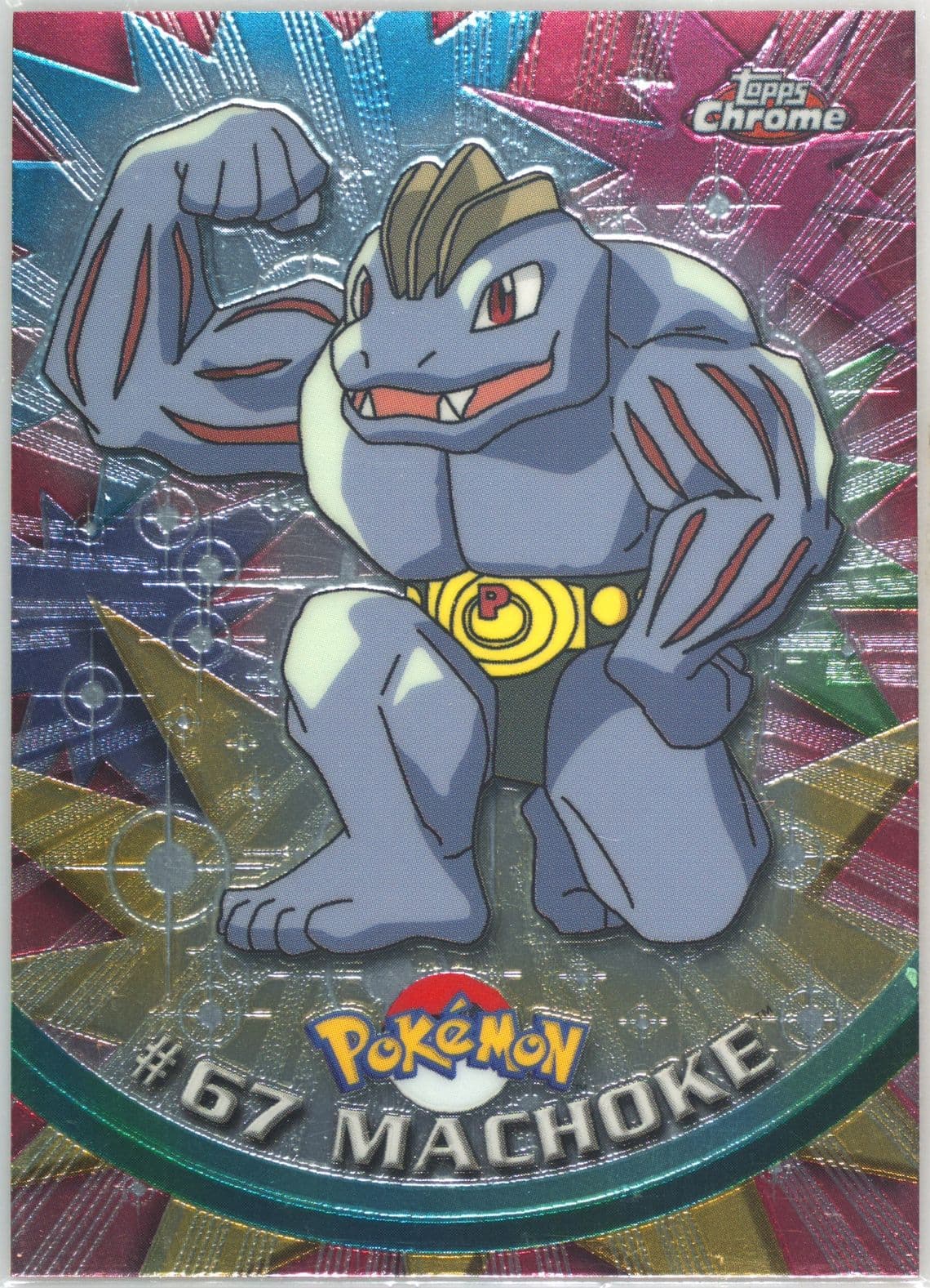 Machoke (67) 2000 Topps Chrome Pokemon T.V.
