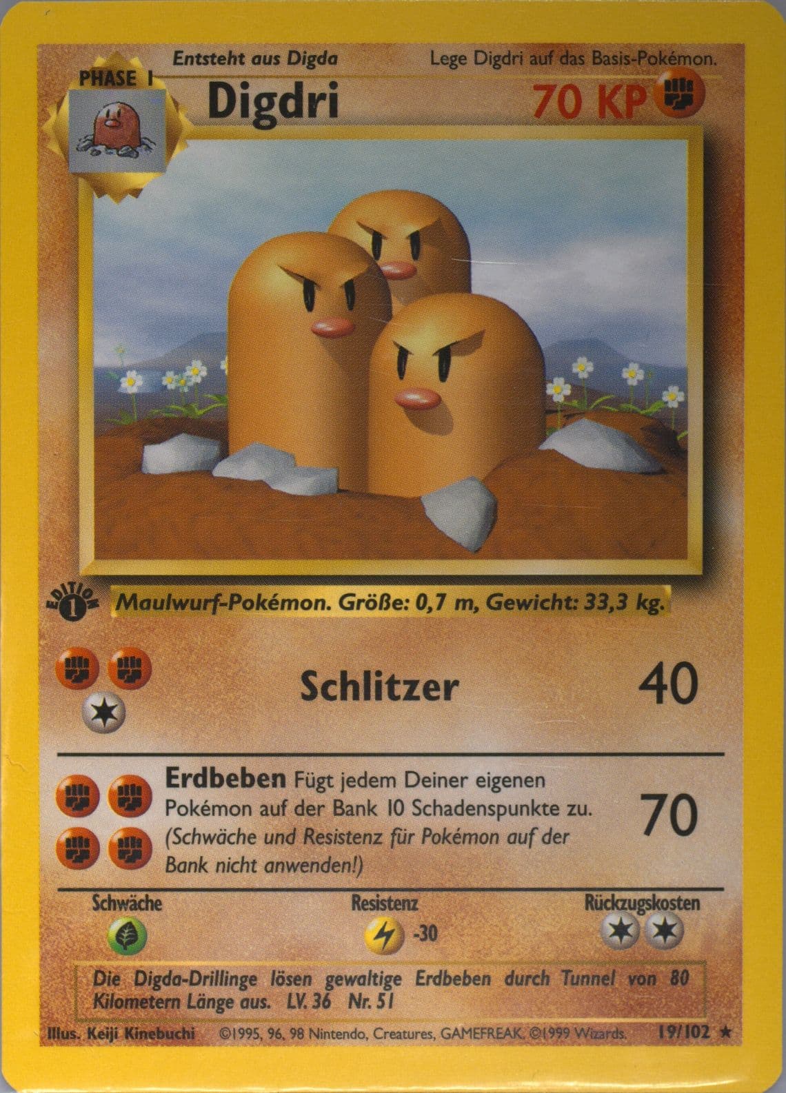 Digdri 1st Edition (19) 1999 Pokemon German