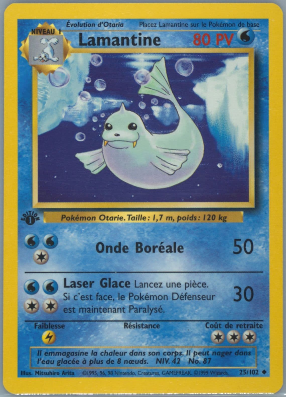 Lamantine 1st Edition (25) 1999 Pokemon French
