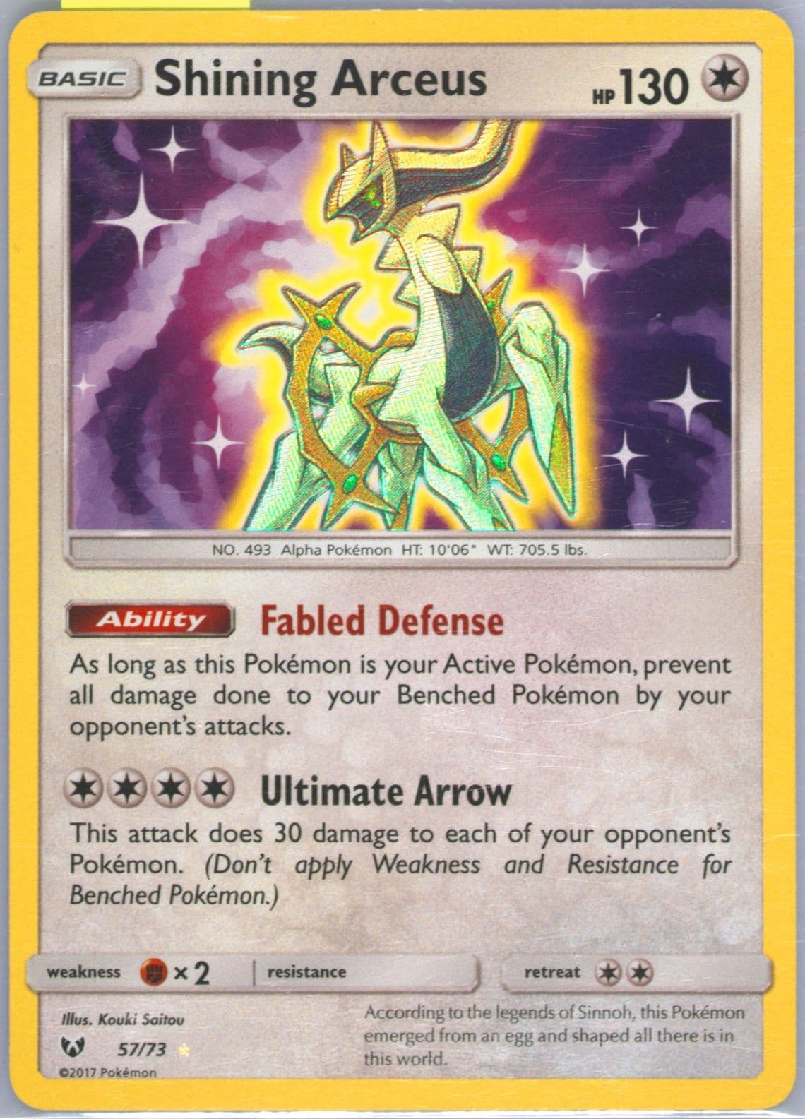 Shining Arceus-Holo (57) 2017 Pokemon Sun & Moon Shining Legends