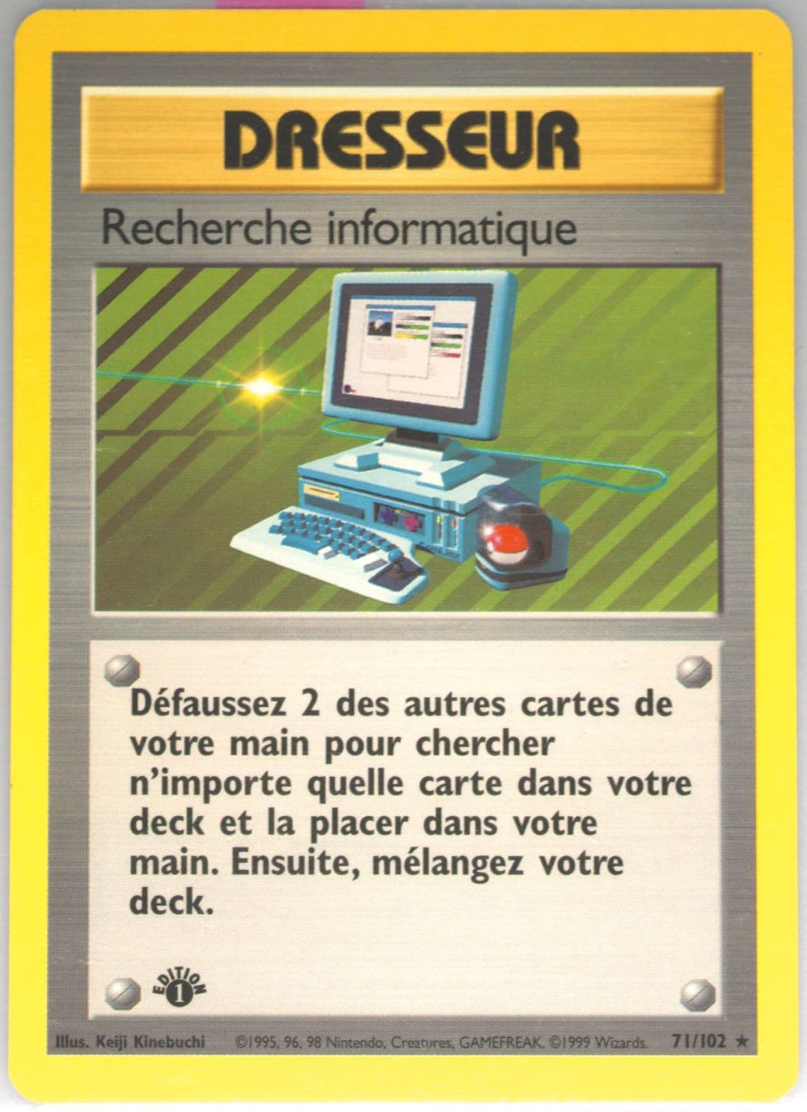 Recherche Informatique 1st Edition (71) 1999 Pokemon French