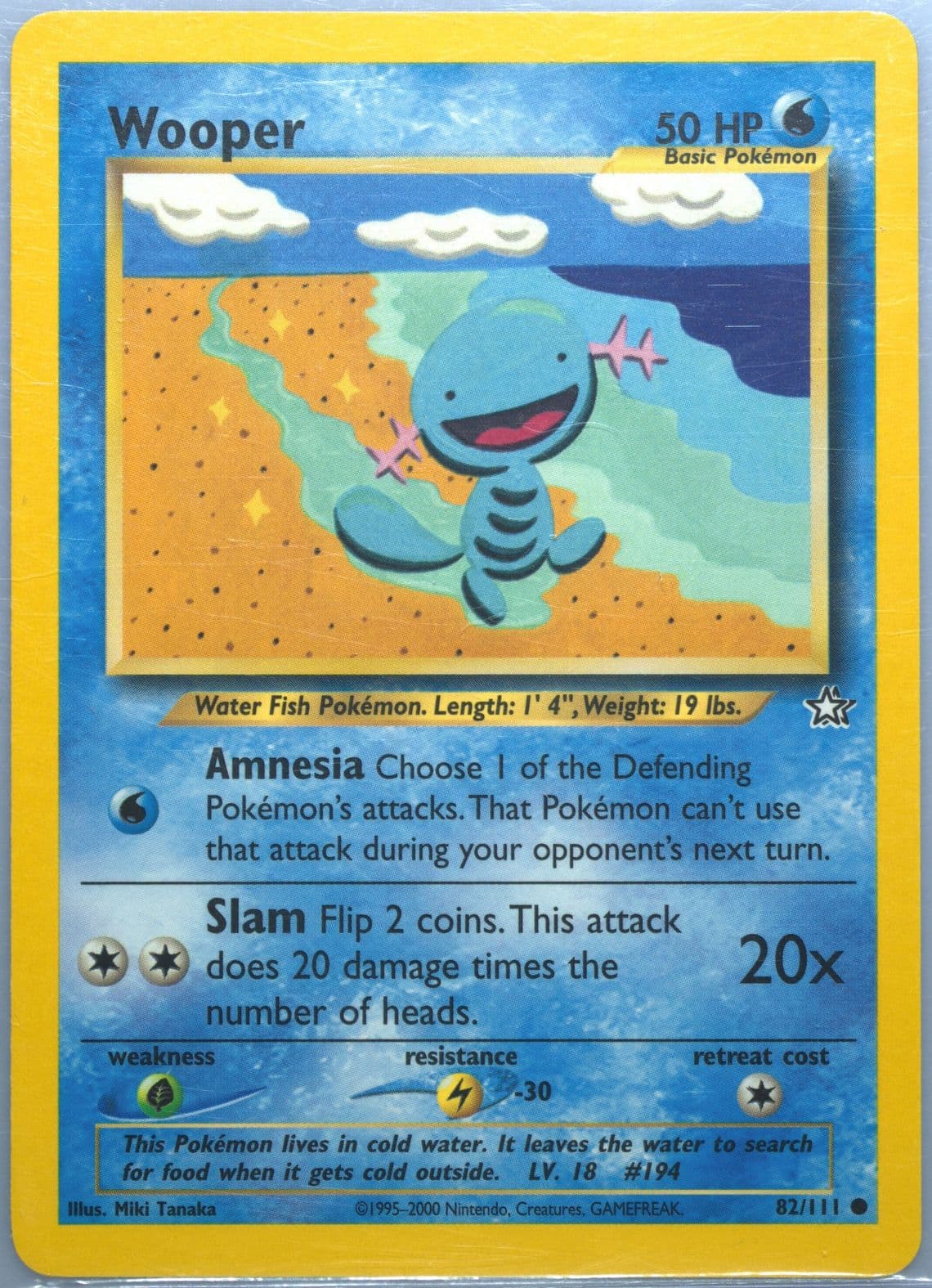 Wooper (82) 2000 Pokemon Neo Genesis