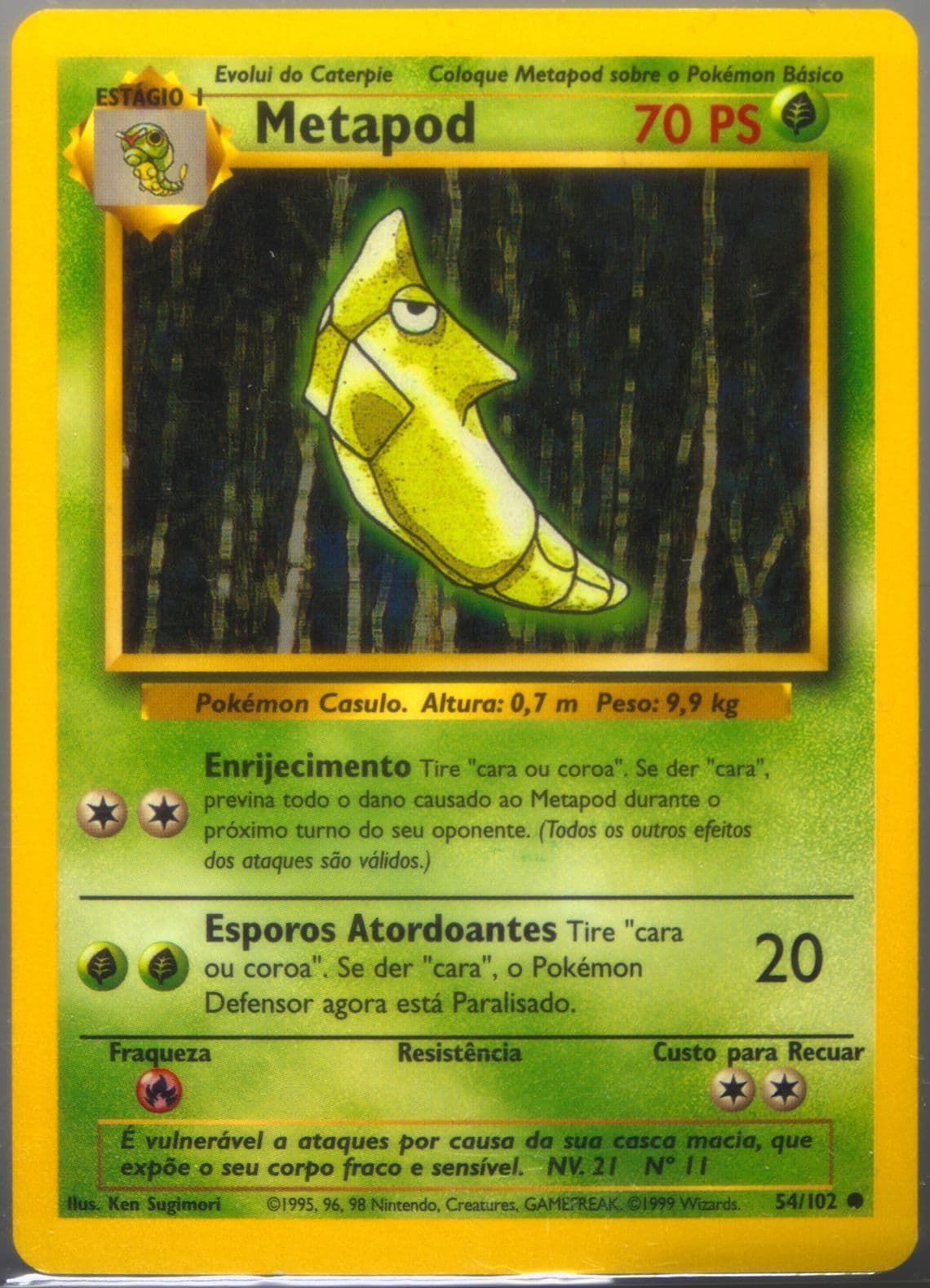 Metapod (54) 1999 Pokemon Portuguese