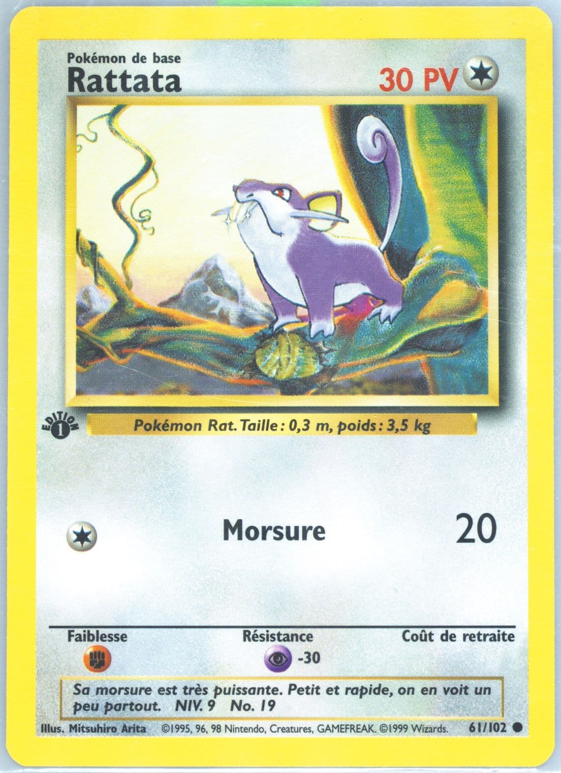 Rattata 1st Edition (61) 1999 Pokemon French