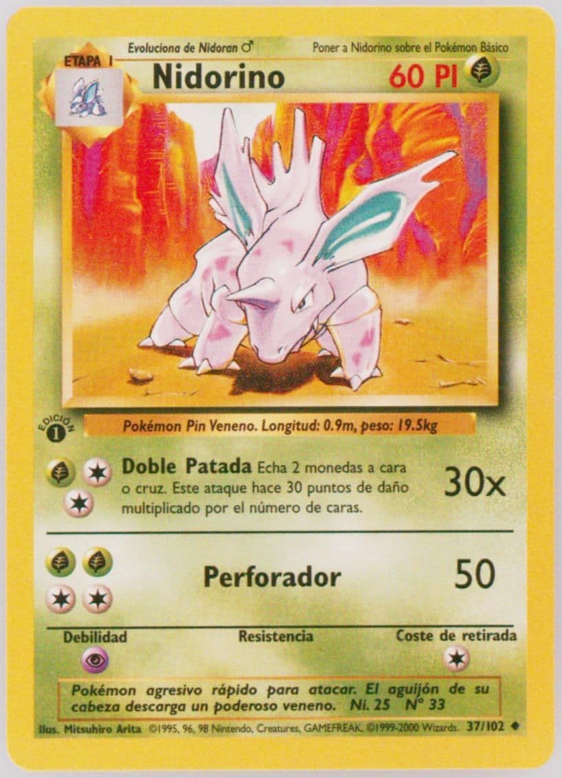 Nidorino 1st Edition (37) 1999 Pokemon Spanish