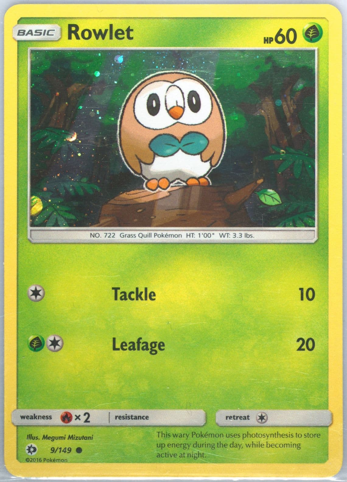 Rowlet-Holo Cosmos-Decidueye GX Premium Collection (9) 2017 Pokemon Sun & Moon