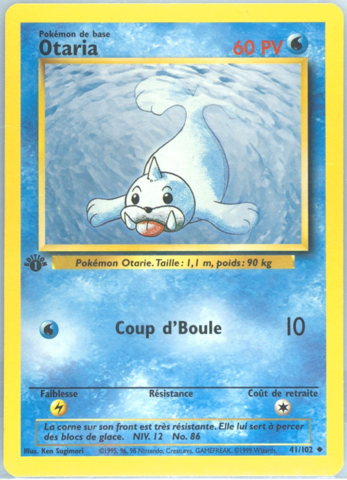 Otaria 1st Edition (41) 1999 Pokemon French