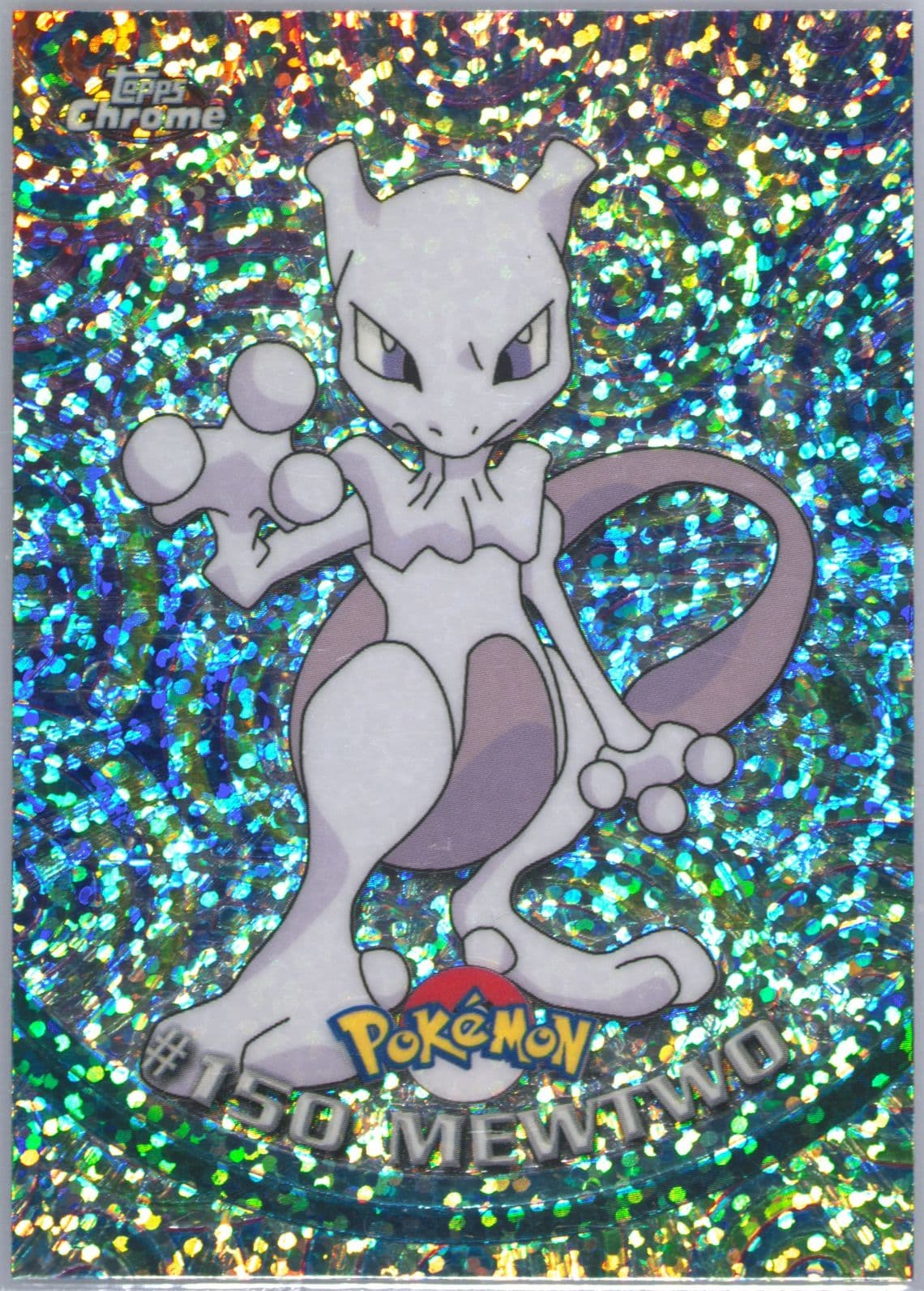 Mewtwo Sparkle (150) 2000 Topps Chrome Pokemon T.V.