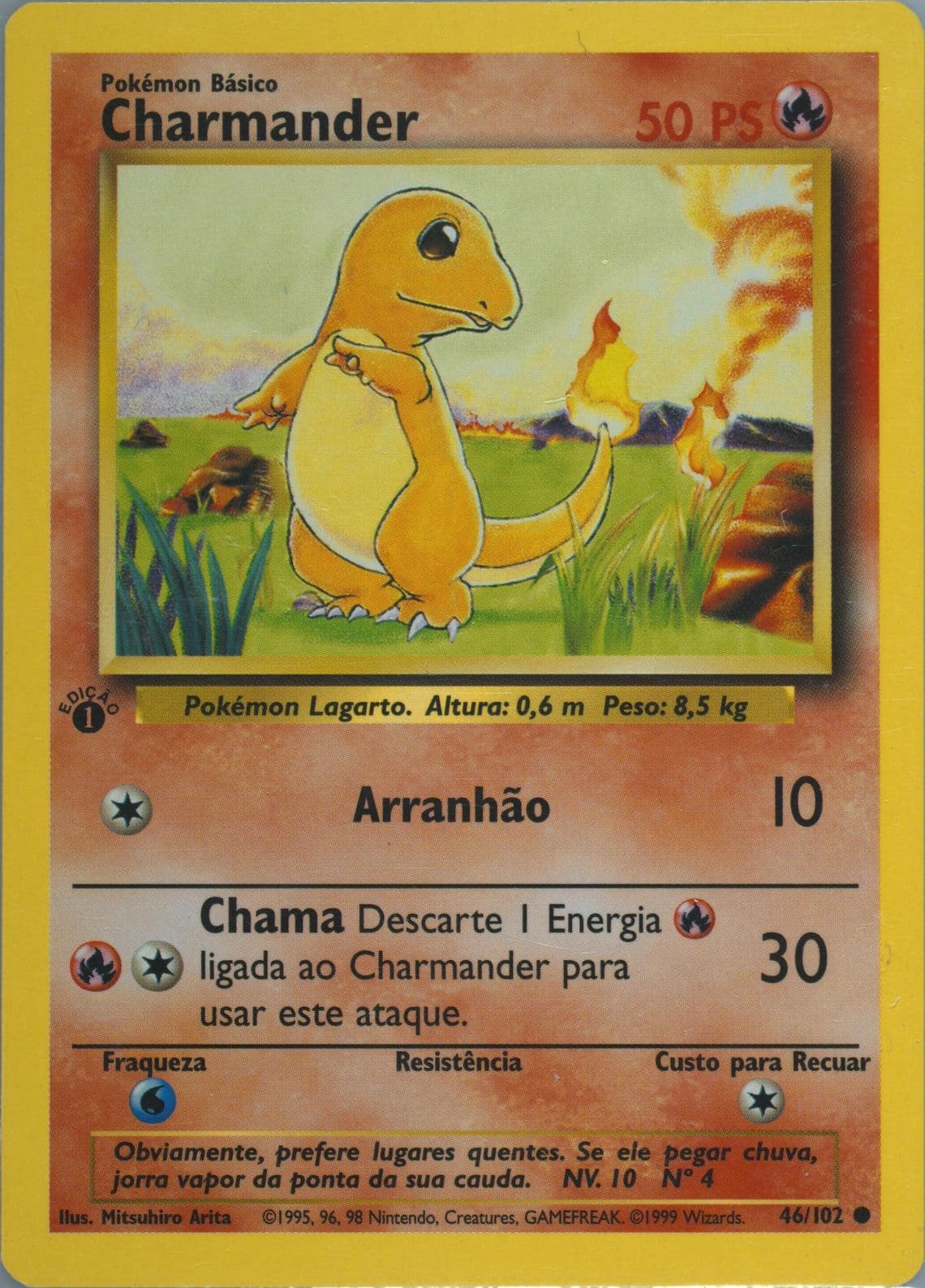 Charmander 1st Edition (46) 1999 Pokemon Portuguese