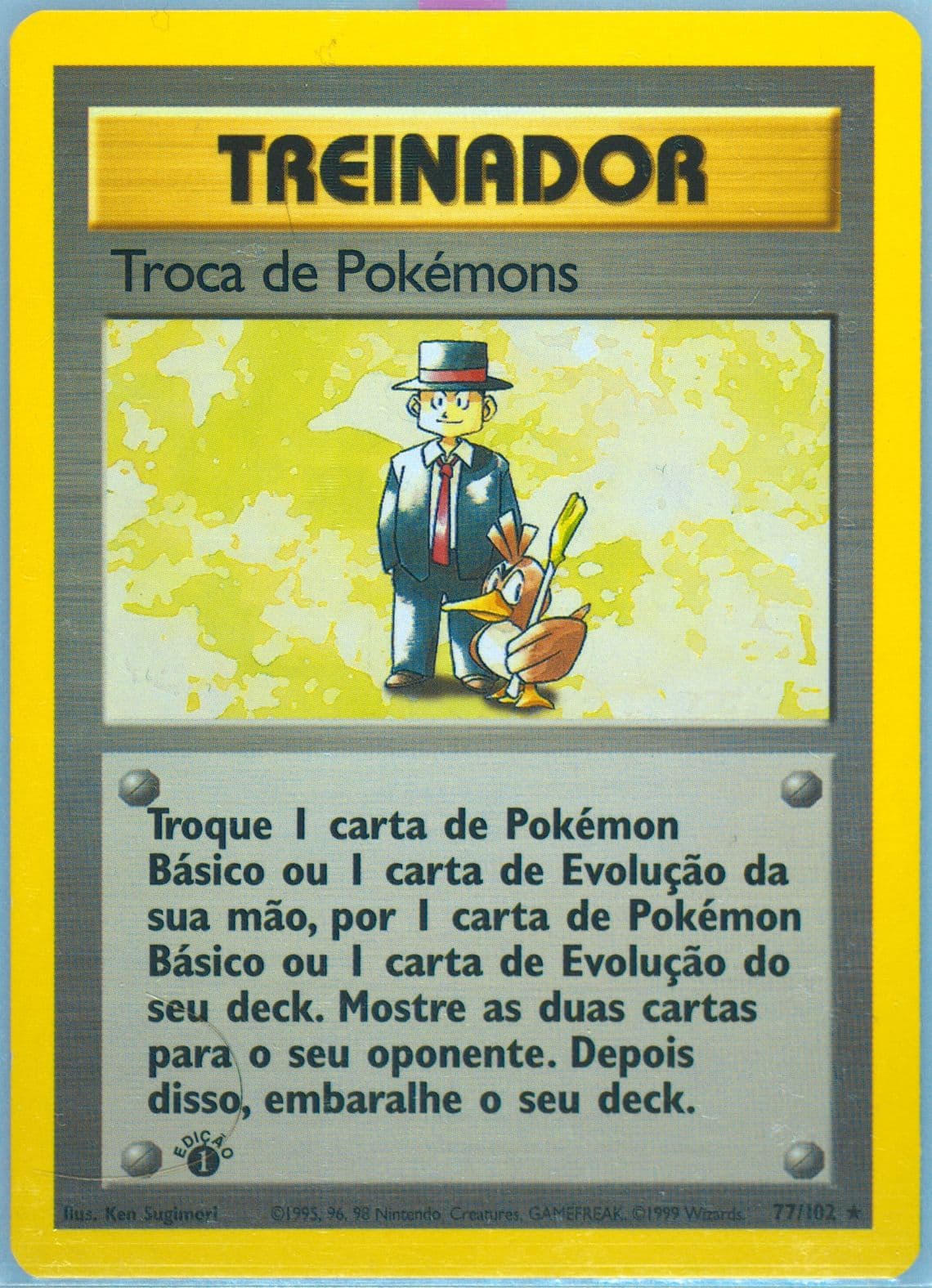 Troca de Pokemons 1st Edition (77) 1999 Pokemon Portuguese