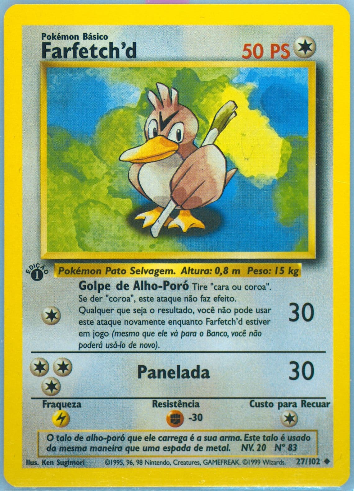Farfetch'd 1st Edition (27) 1999 Pokemon Portuguese