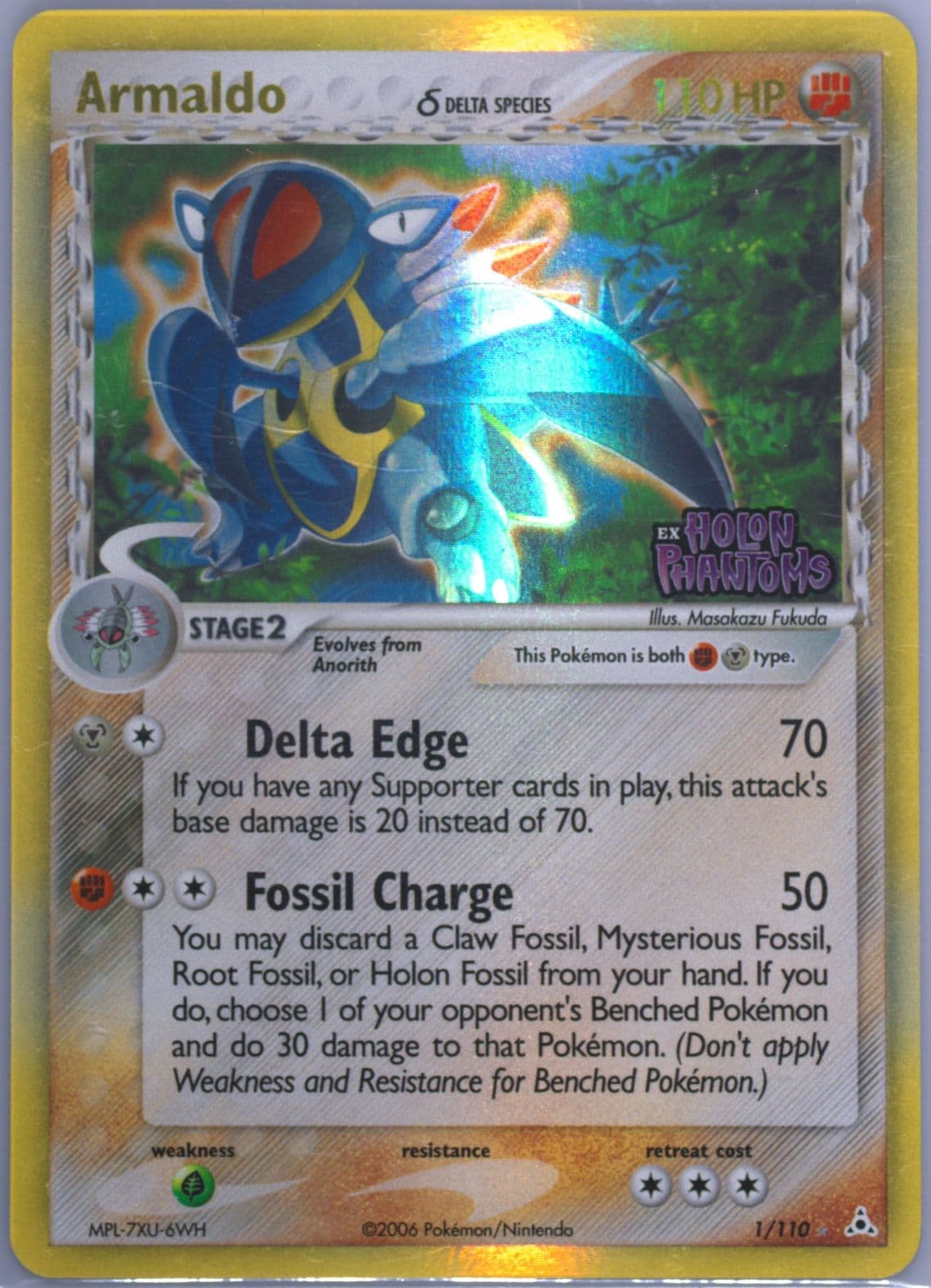 Armaldo-Reverse Foil (1) 2006 Pokemon EX Holon Phantoms