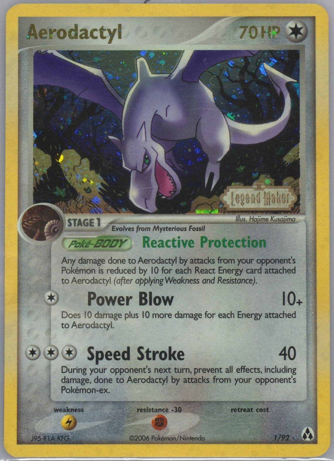 Aerodactyl-Reverse Foil (1) 2006 Pokemon EX Legend Maker
