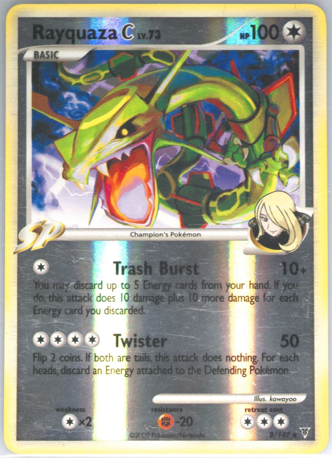 Rayquaza C-Reverse Foil (8) 2009 Pokemon Platinum Supreme Victors