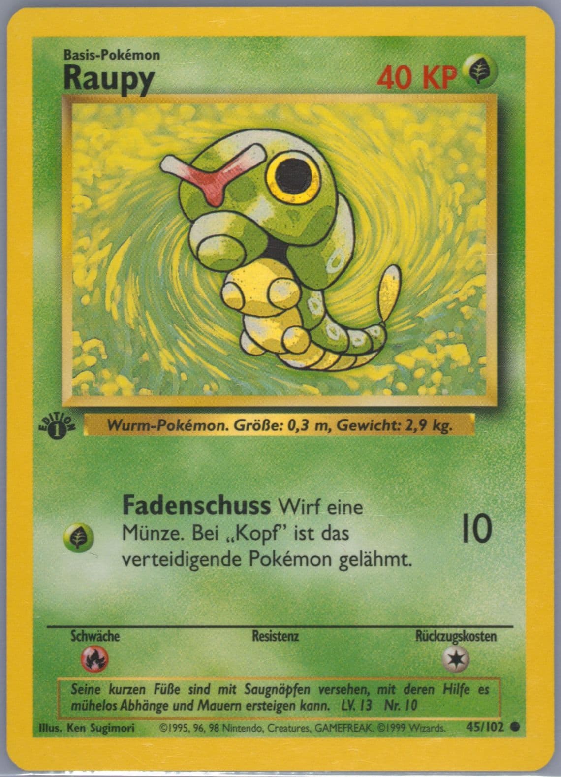 Raupy 1st Edition (45) 1999 Pokemon German