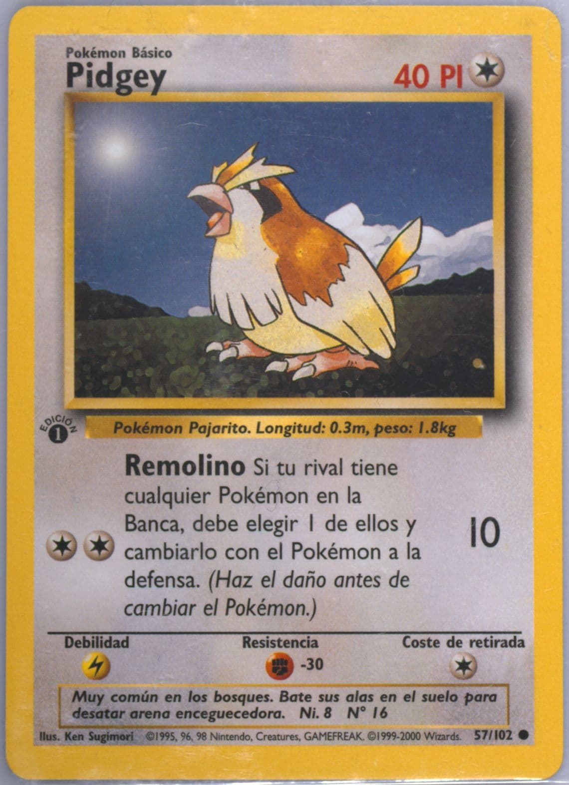 Pidgey 1st Edition (57) 1999 Pokemon Spanish