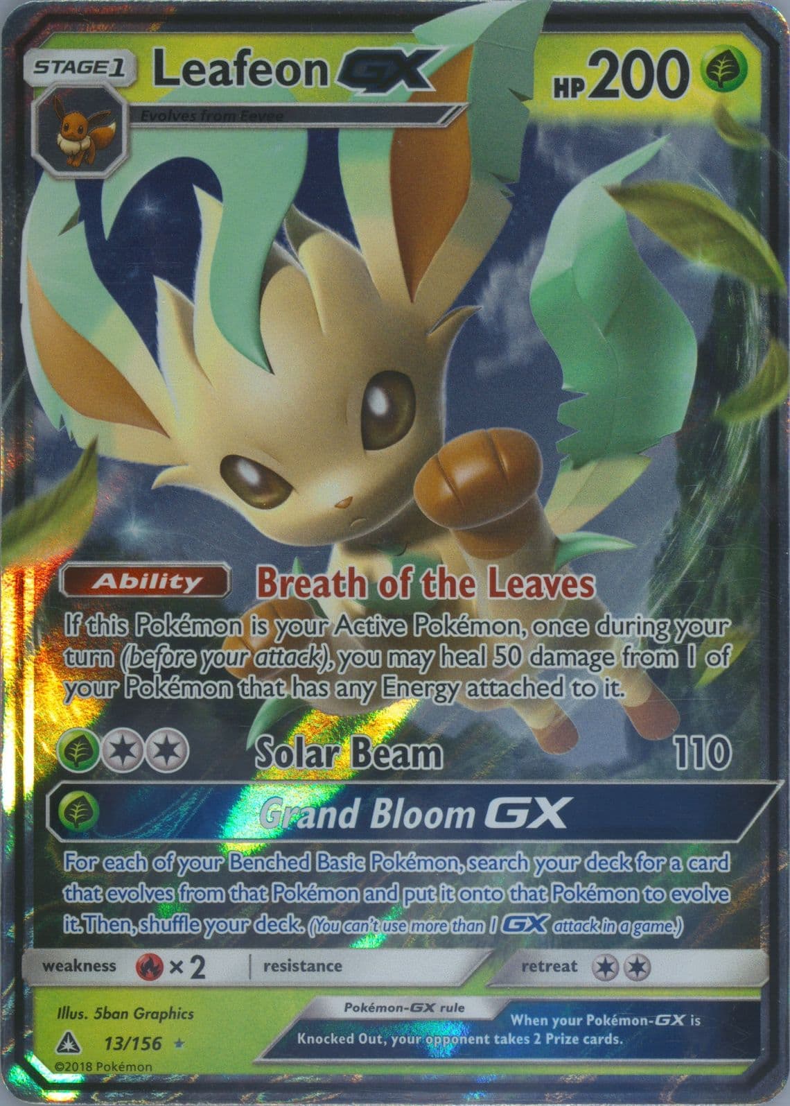 Leafeon GX (13) 2018 Pokemon Sun & Moon Ultra Prism