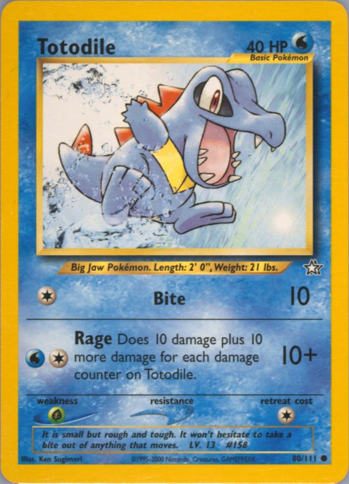Totodile (80) 2000 Pokemon Neo Genesis