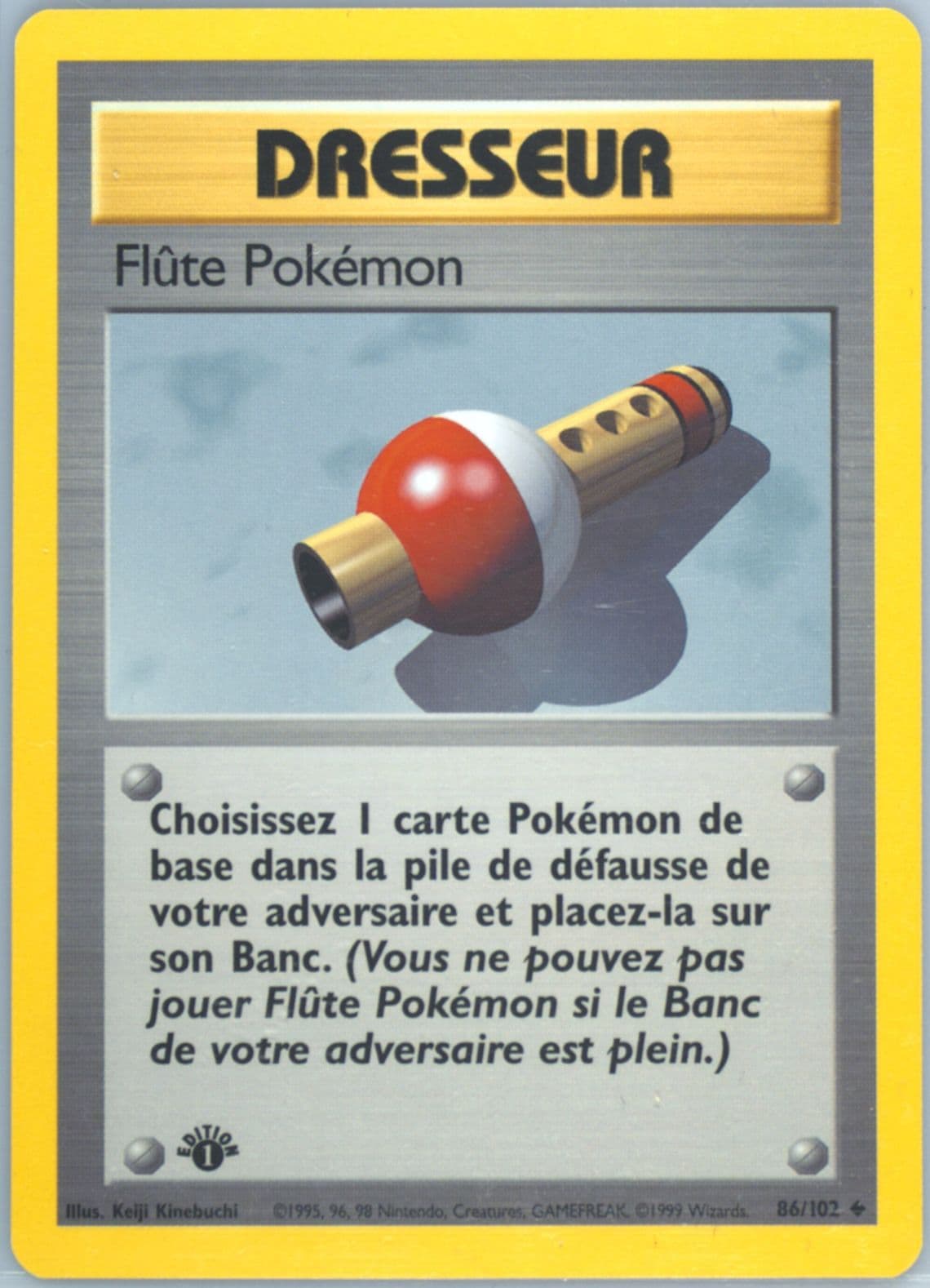 Flute Pokemon 1st Edition (86) 1999 Pokemon French