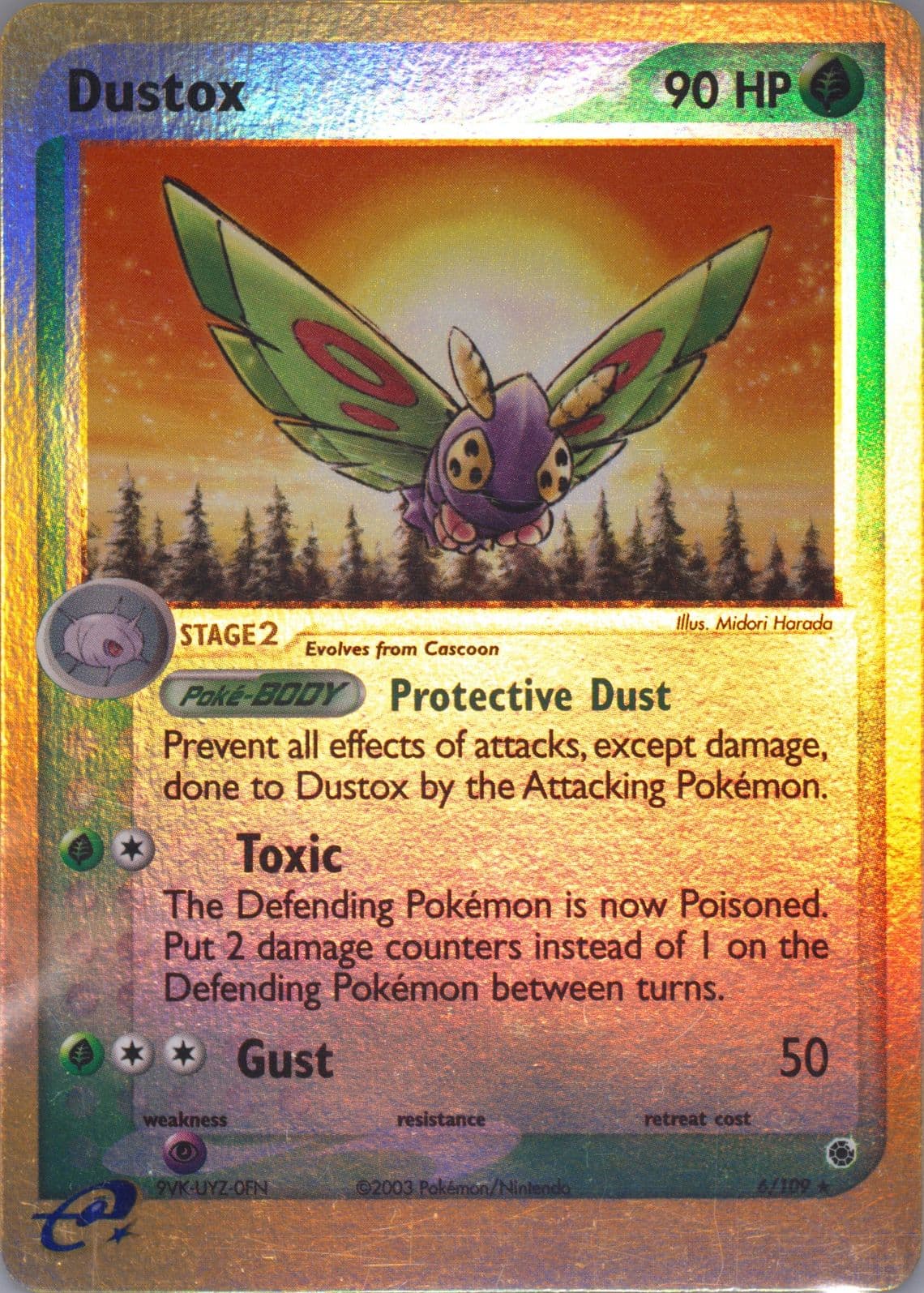 Dustox-Reverse Foil (6) 2003 Pokemon EX Ruby & Sapphire