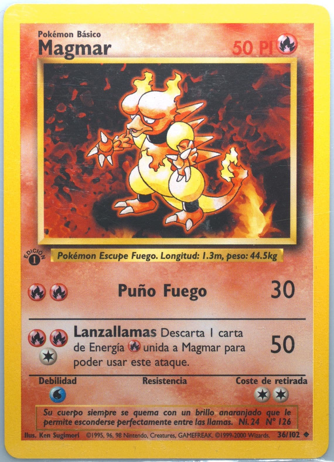 Magmar 1st Edition (36) 1999 Pokemon Spanish