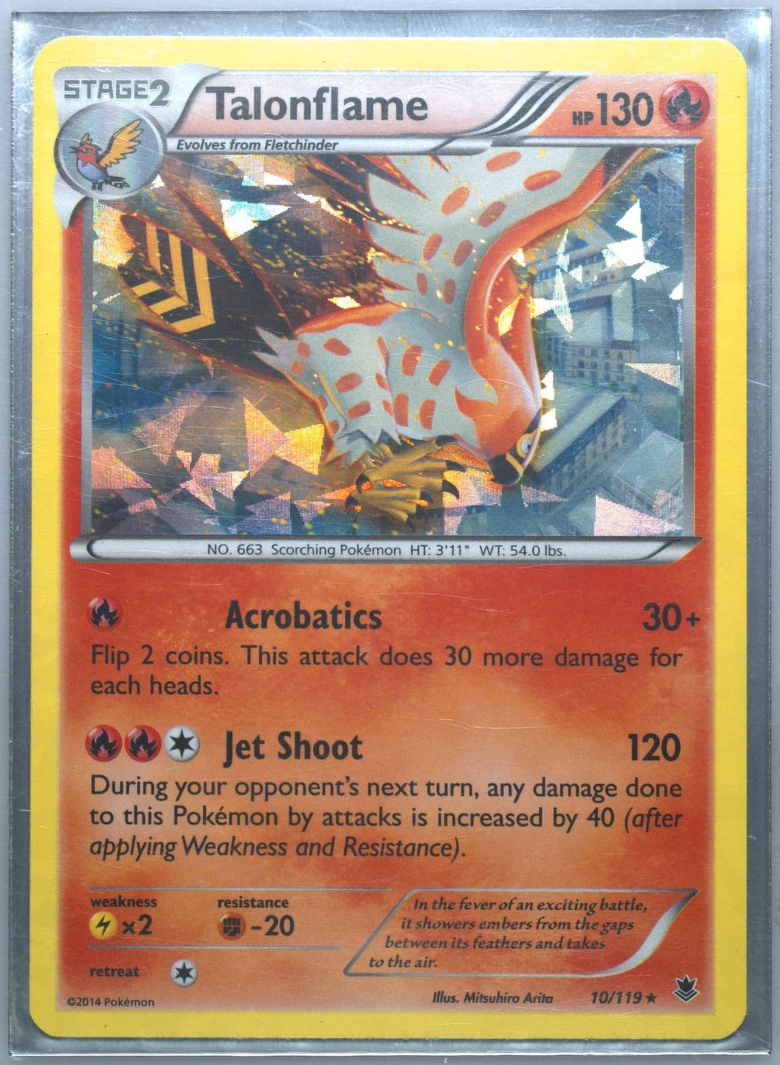 Talonflame-Holo Cracked Ice-Burning Winds Theme Deck (10) 2014 Pokemon XY Phantom Forces