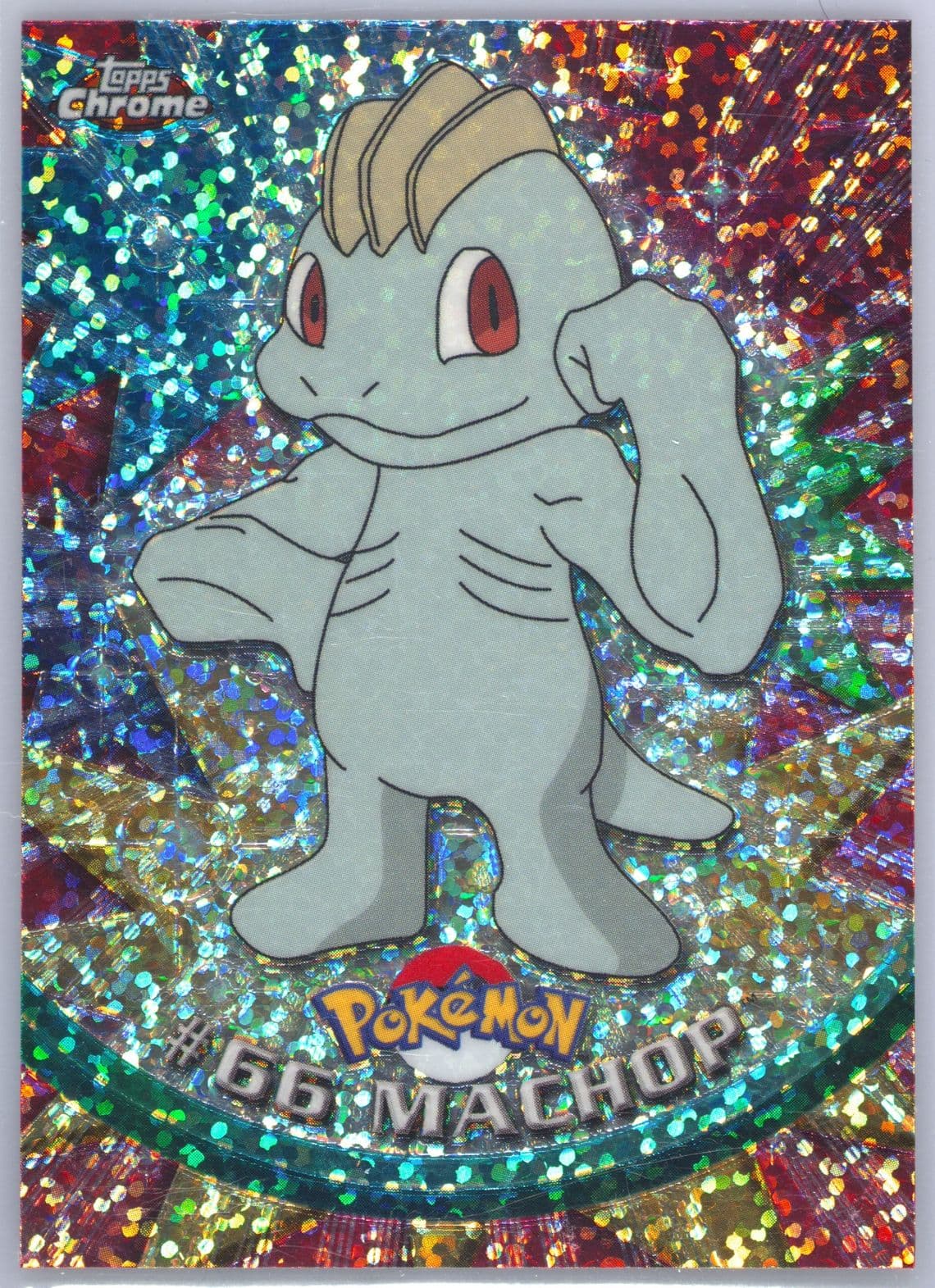Machop Sparkle (66) 2000 Topps Chrome Pokemon T.V.