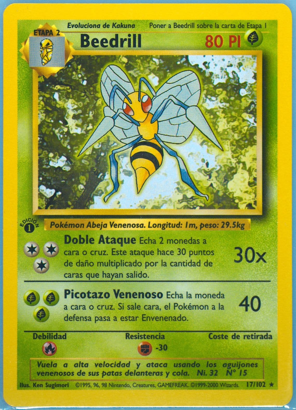 Beedrill 1st Edition (17) 1999 Pokemon Spanish