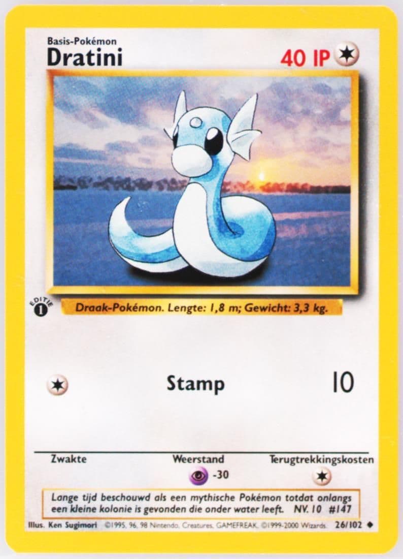 Dratini 1st Edition (26) 1999 Pokemon Dutch