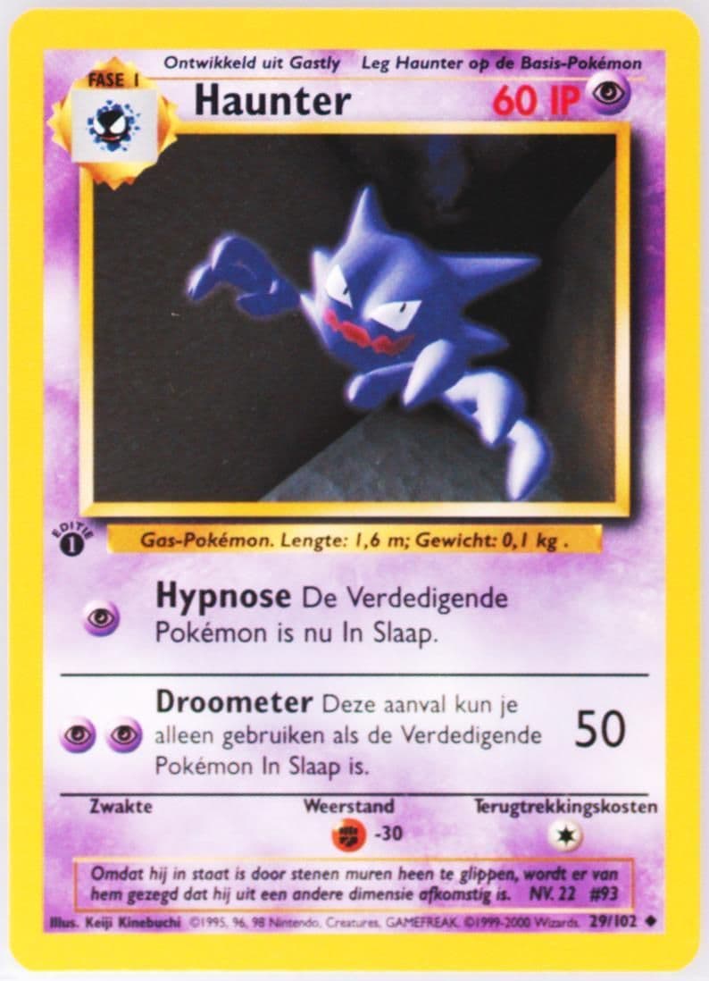 Haunter 1st Edition (29) 1999 Pokemon Dutch