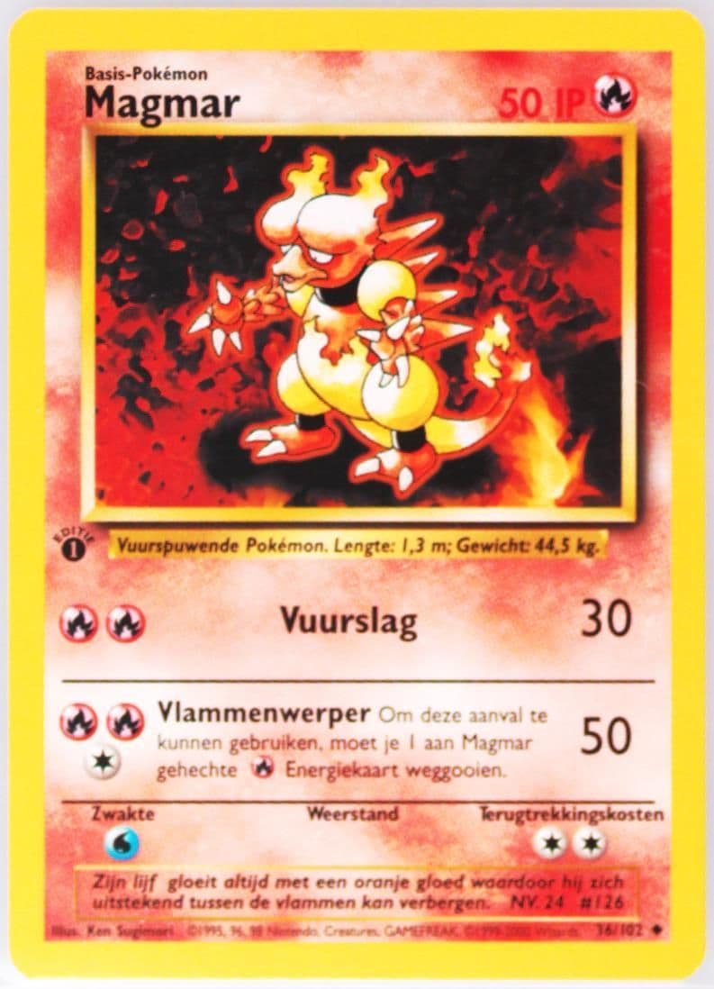 Magmar 1st Edition (36) 1999 Pokemon Dutch