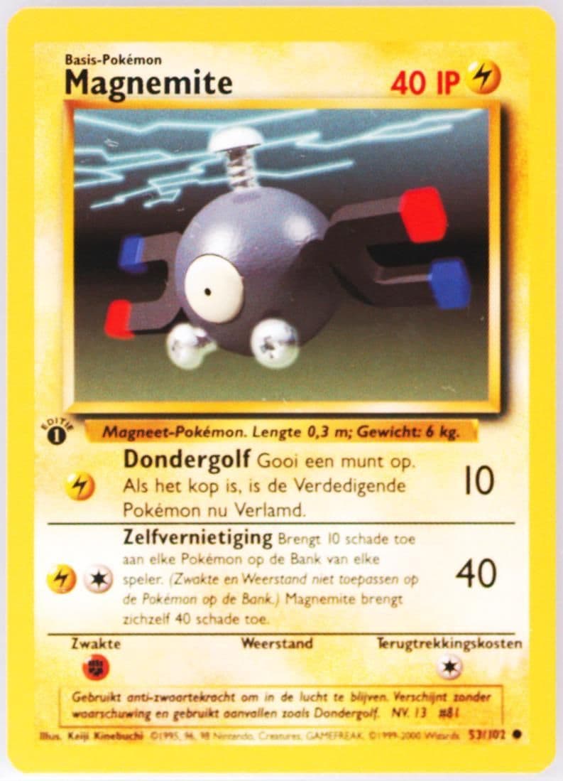 Magnemite 1st Edition (53) 1999 Pokemon Dutch
