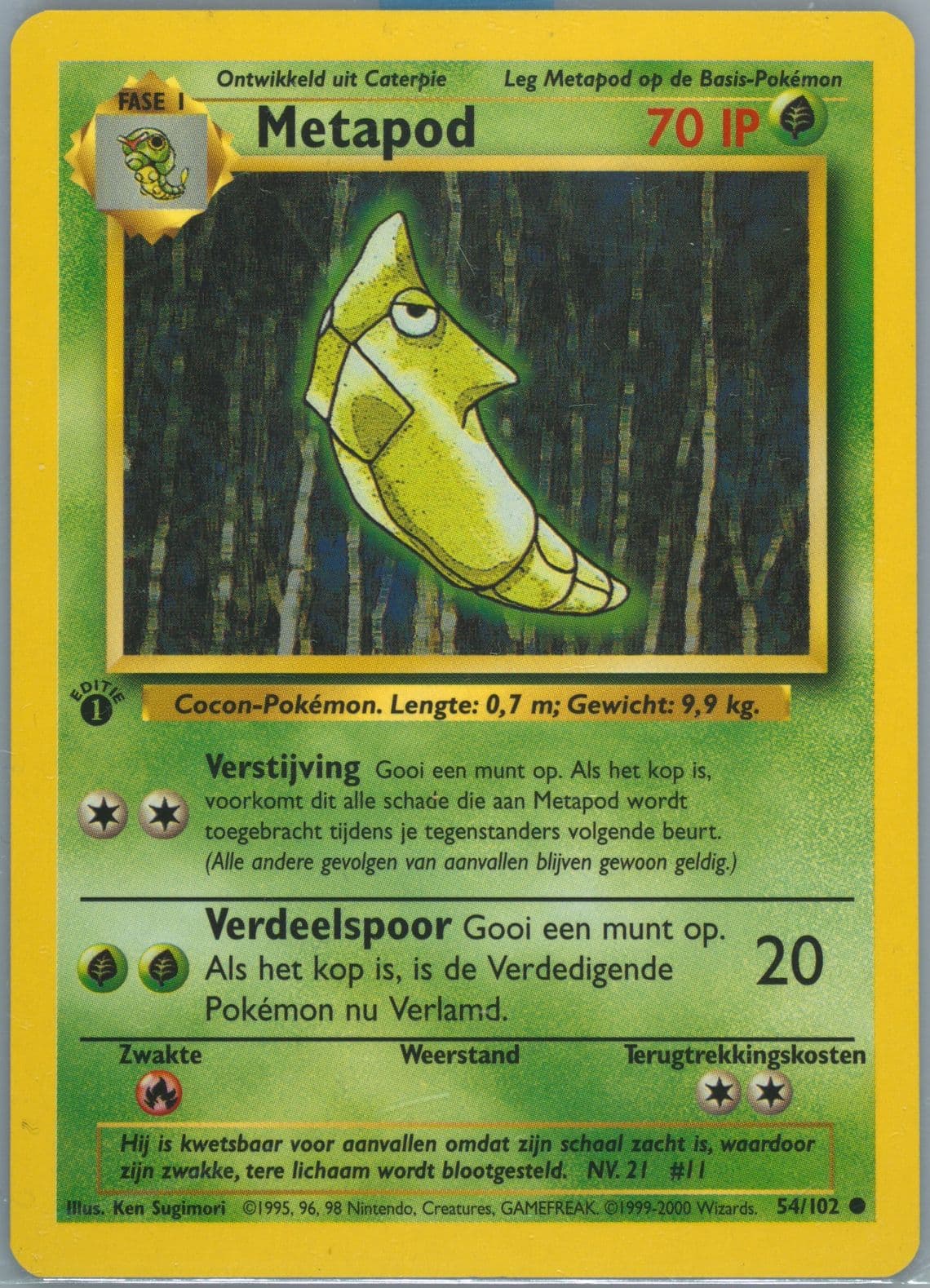 Metapod 1st Edition (54) 1999 Pokemon Dutch