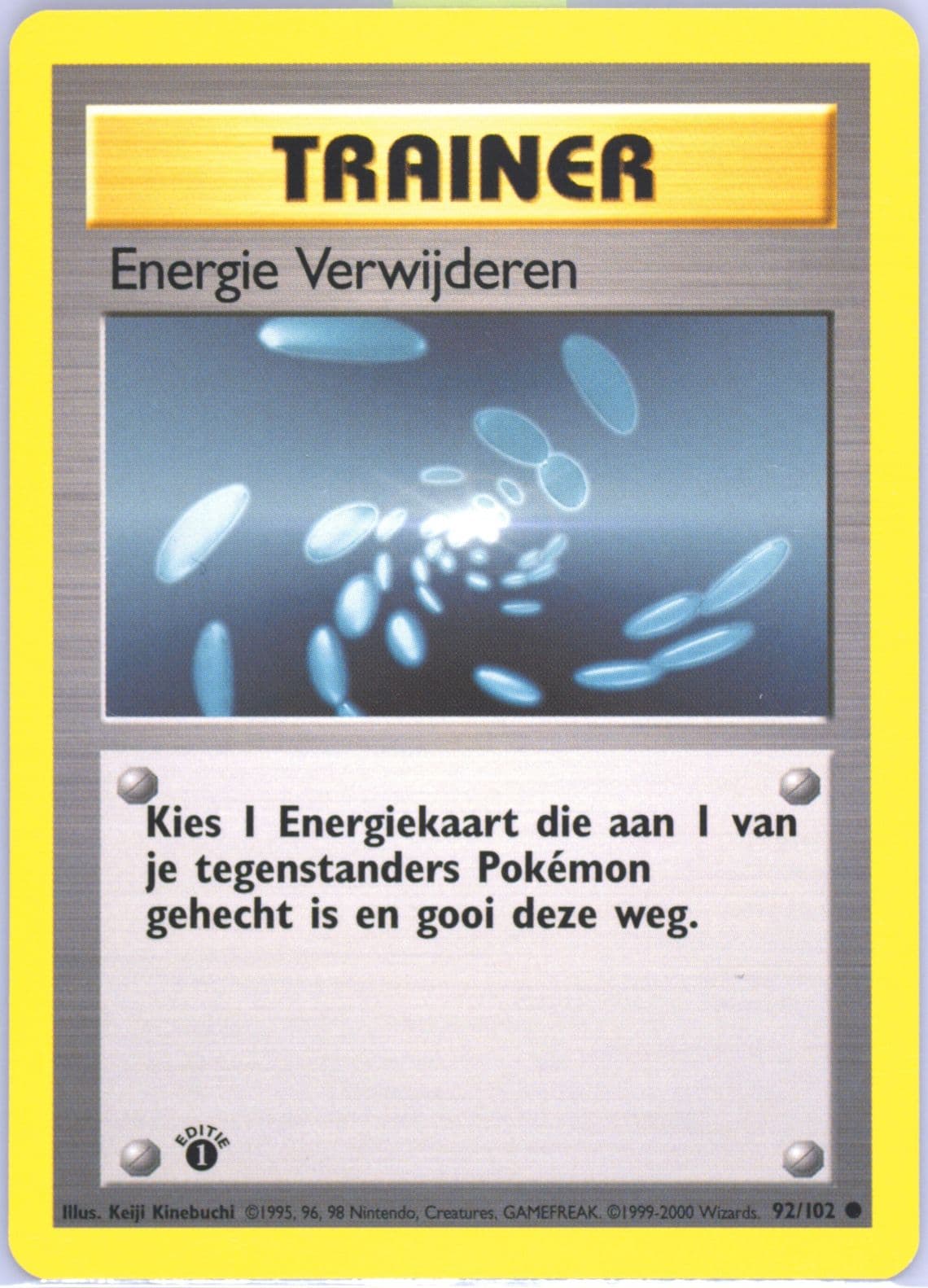 Energie Verwijderen 1st Edition (92) 1999 Pokemon Dutch