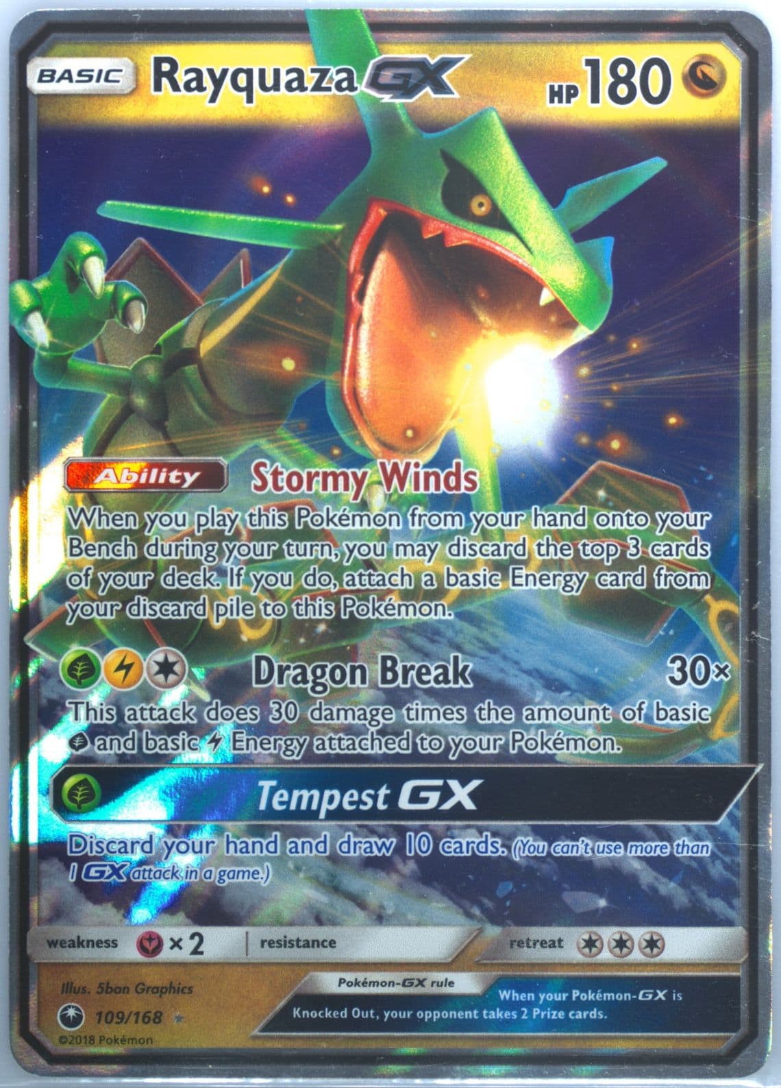 Rayquaza GX (109) 2018 Pokemon Sun & Moon Celestial Storm