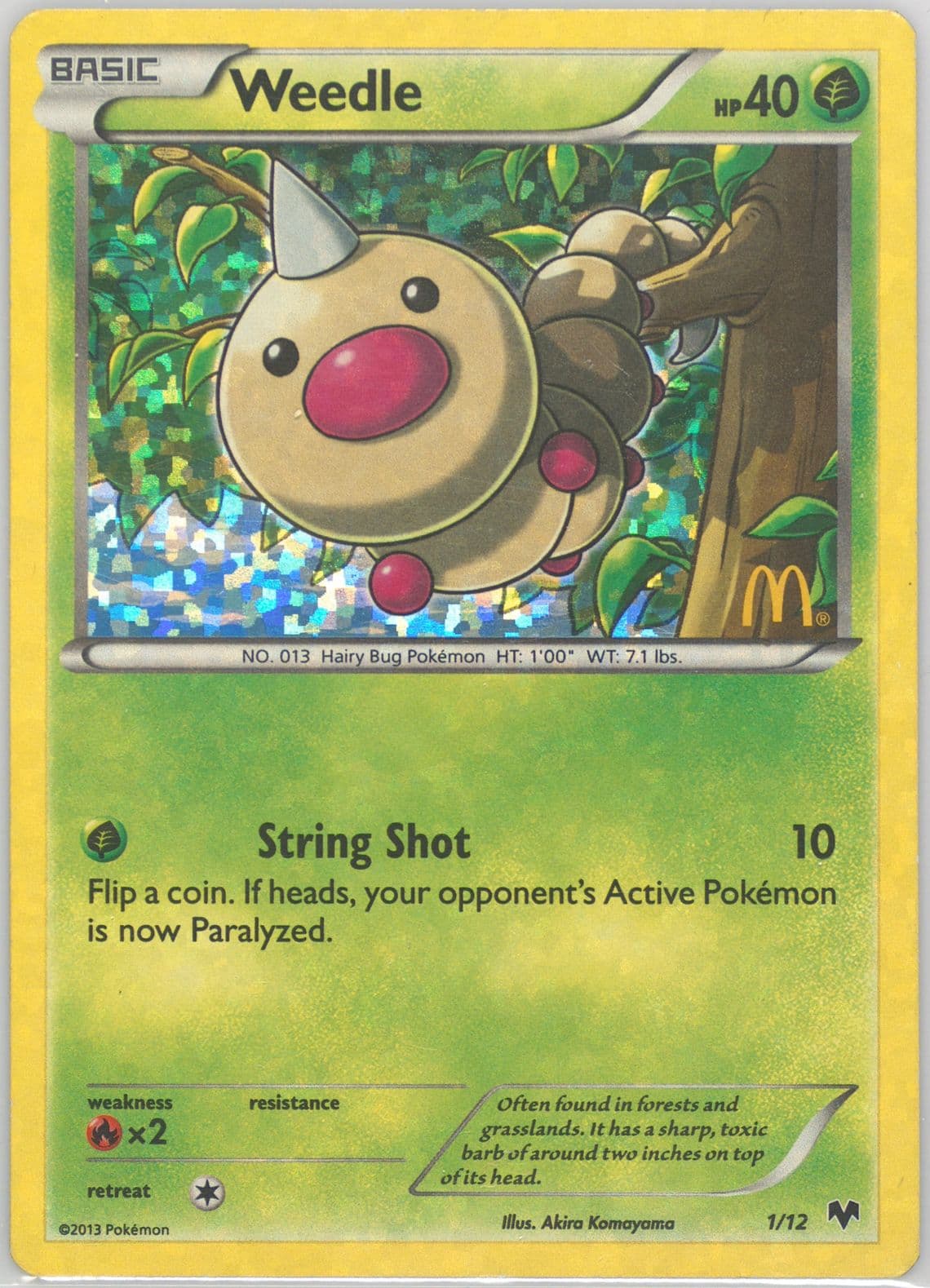 Weedle (1) 2014 Pokemon McDonald's Collection