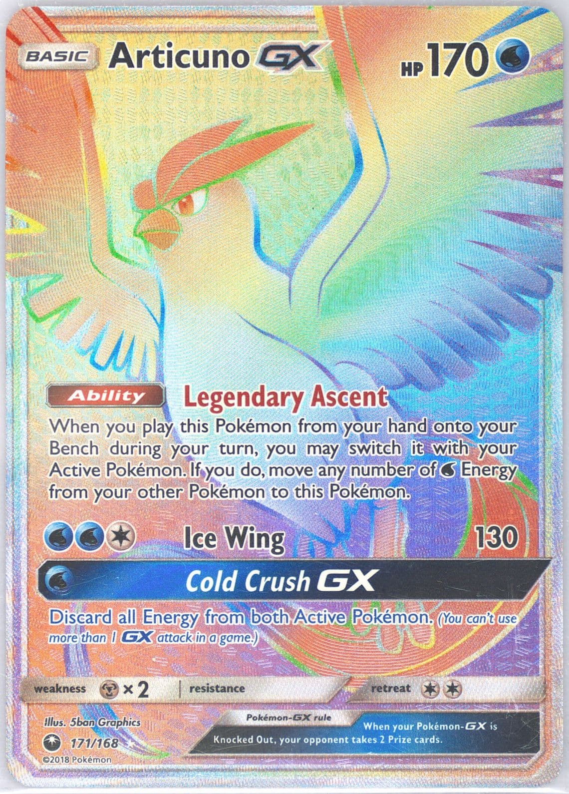 Full Art/Articuno GX Secret (171) 2018 Pokemon Sun & Moon Celestial Storm