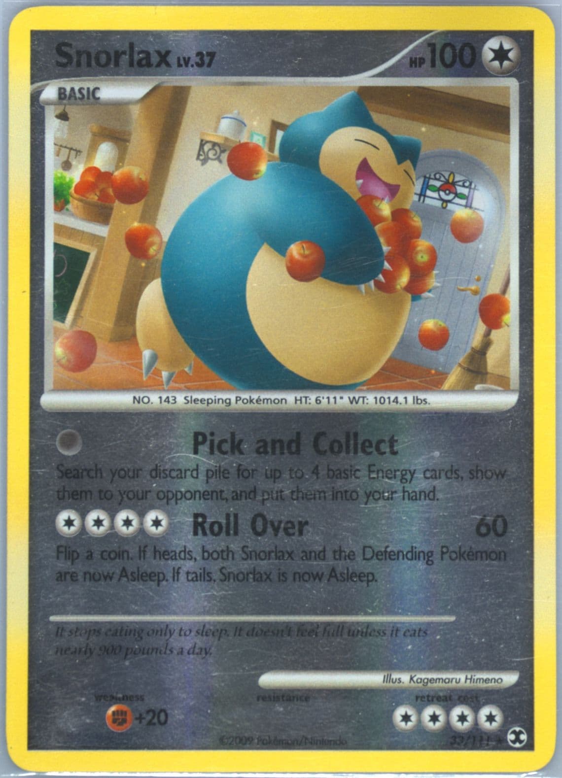 Snorlax-Reverse Foil (33) 2009 Pokemon Platinum Rising Rivals