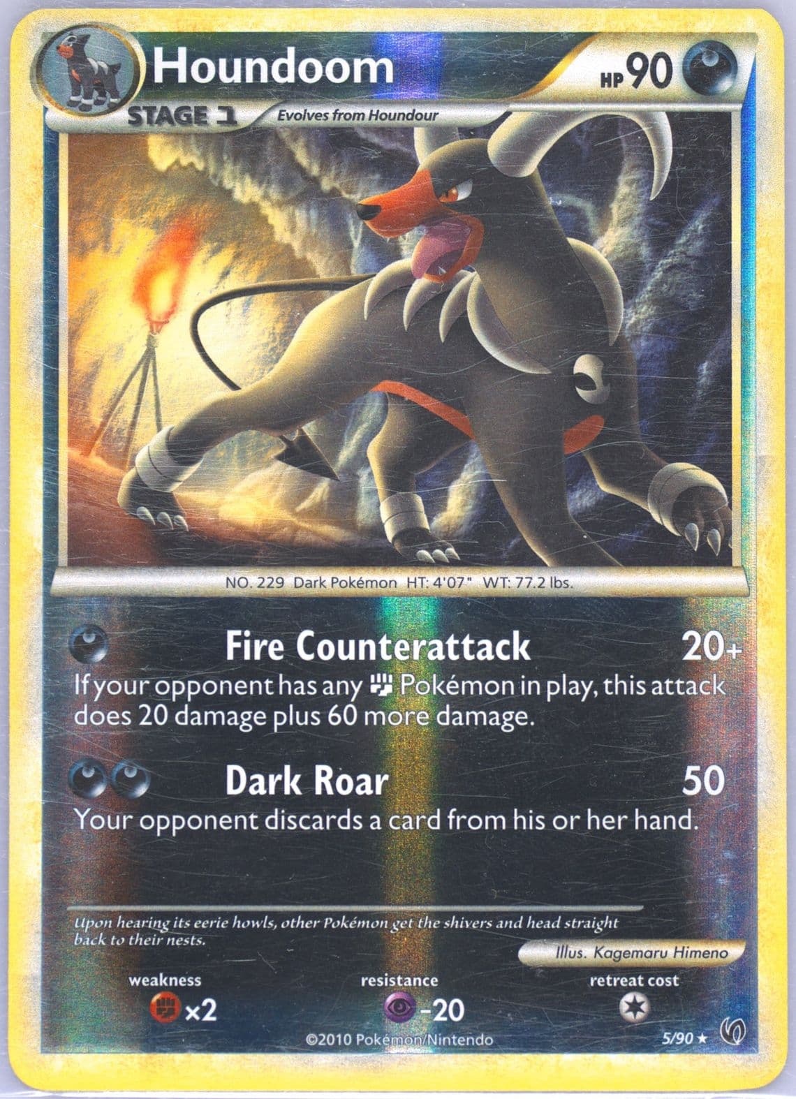 Houndoom-Reverse Foil (5) 2010 Pokemon Heartgold & Soulsilver Undaunted