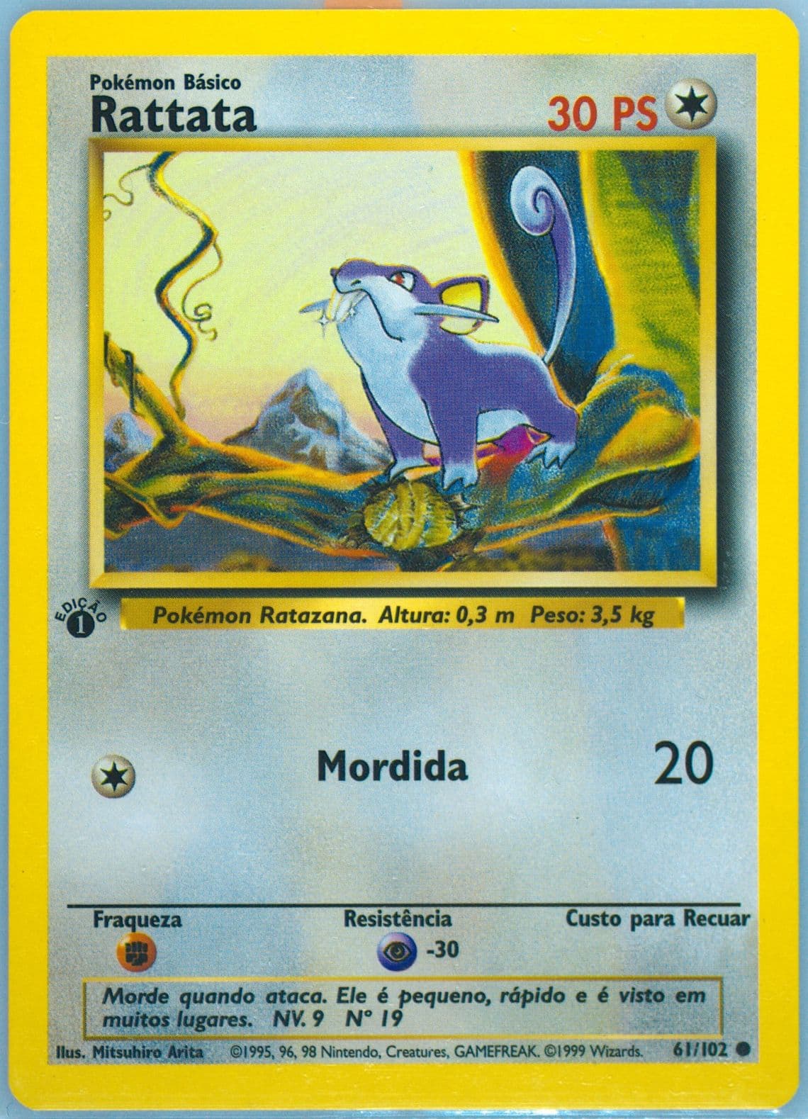 Rattata 1st Edition (61) 1999 Pokemon Portuguese