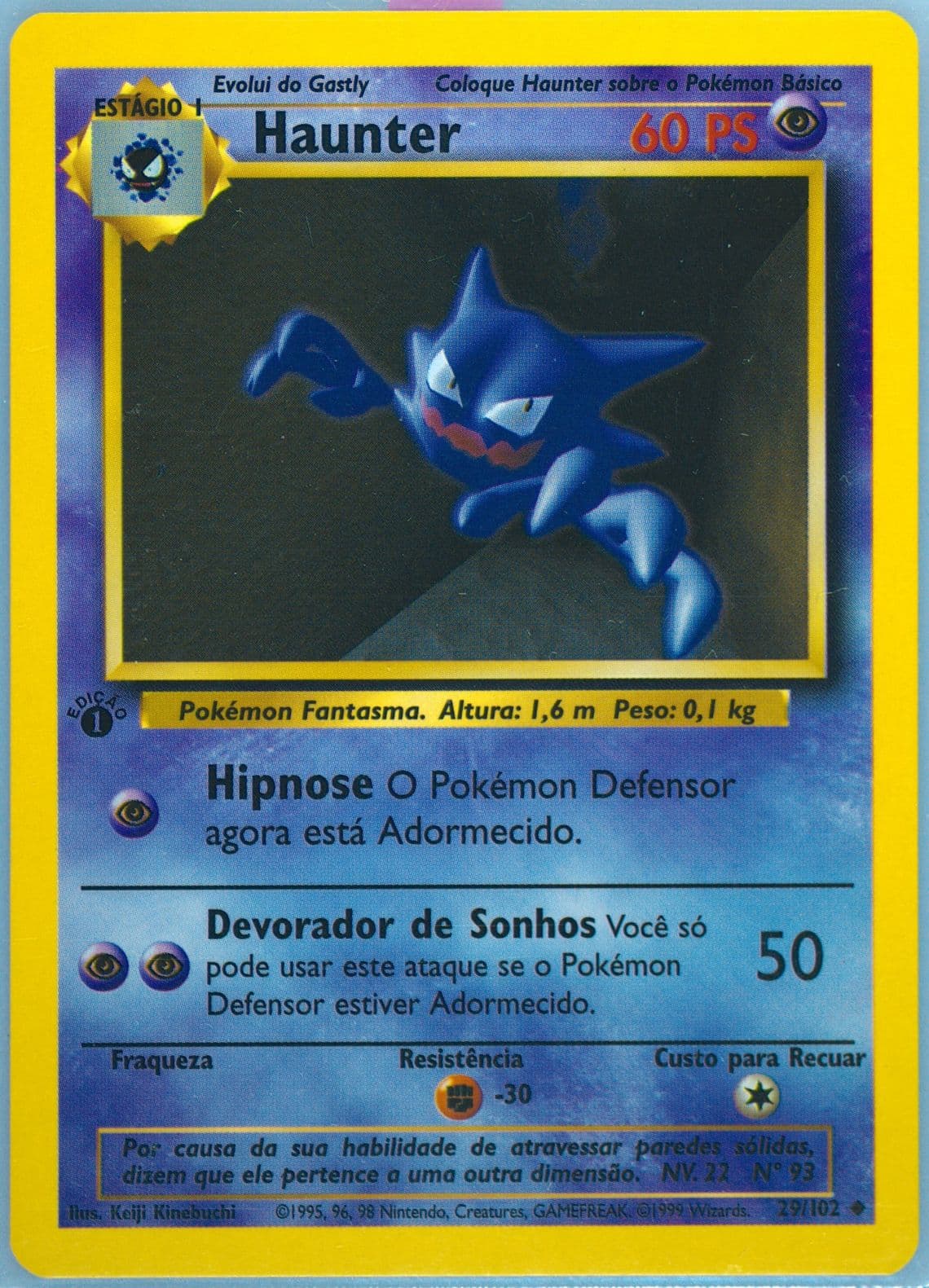 Haunter 1st Edition (29) 1999 Pokemon Portuguese