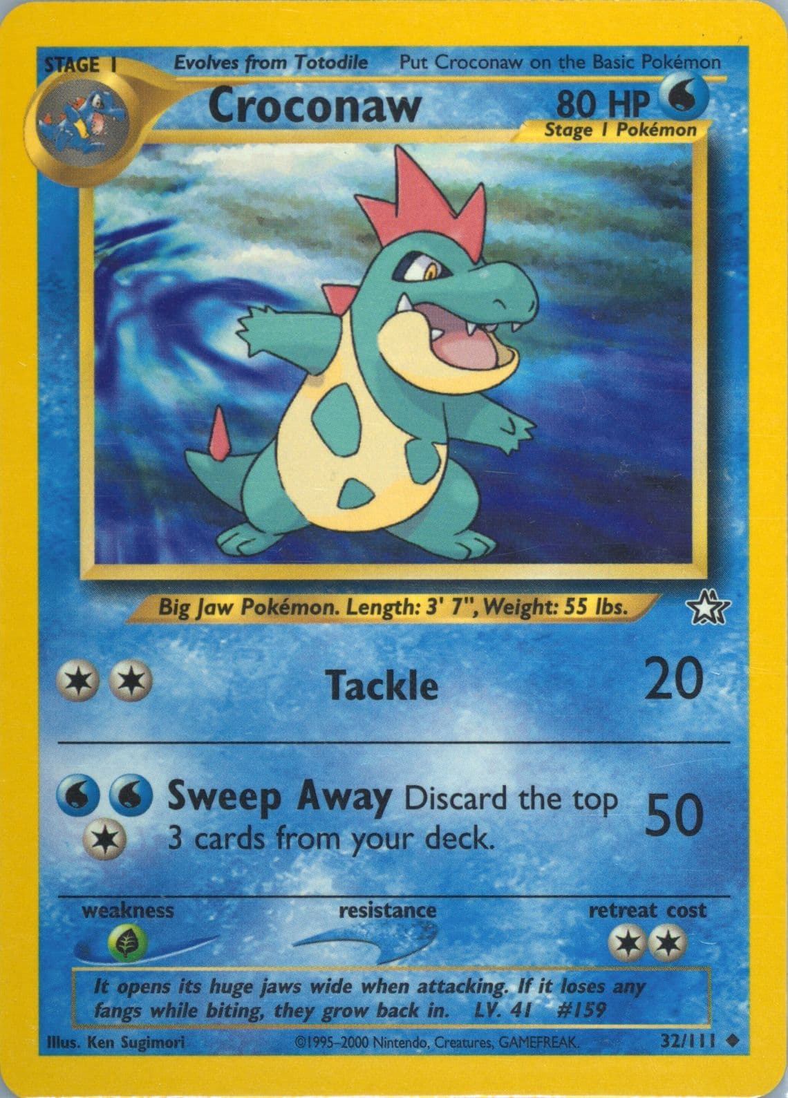 Croconaw (32) 2000 Pokemon Neo Genesis