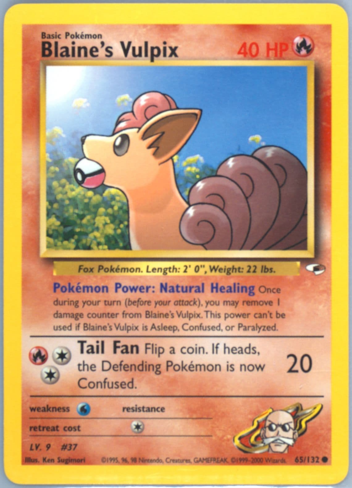 Blaine's Vulpix (65) 2000 Pokemon Gym Heroes