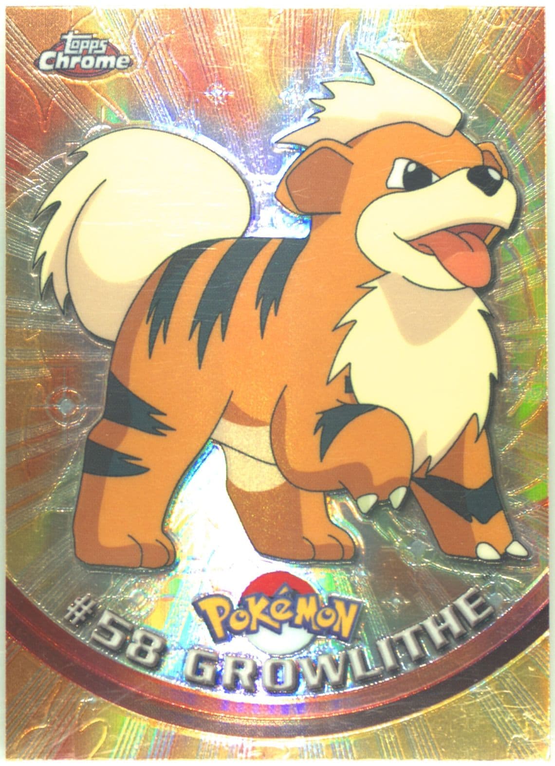 Growlithe Spectra (58) 2000 Topps Chrome Pokemon T.V.