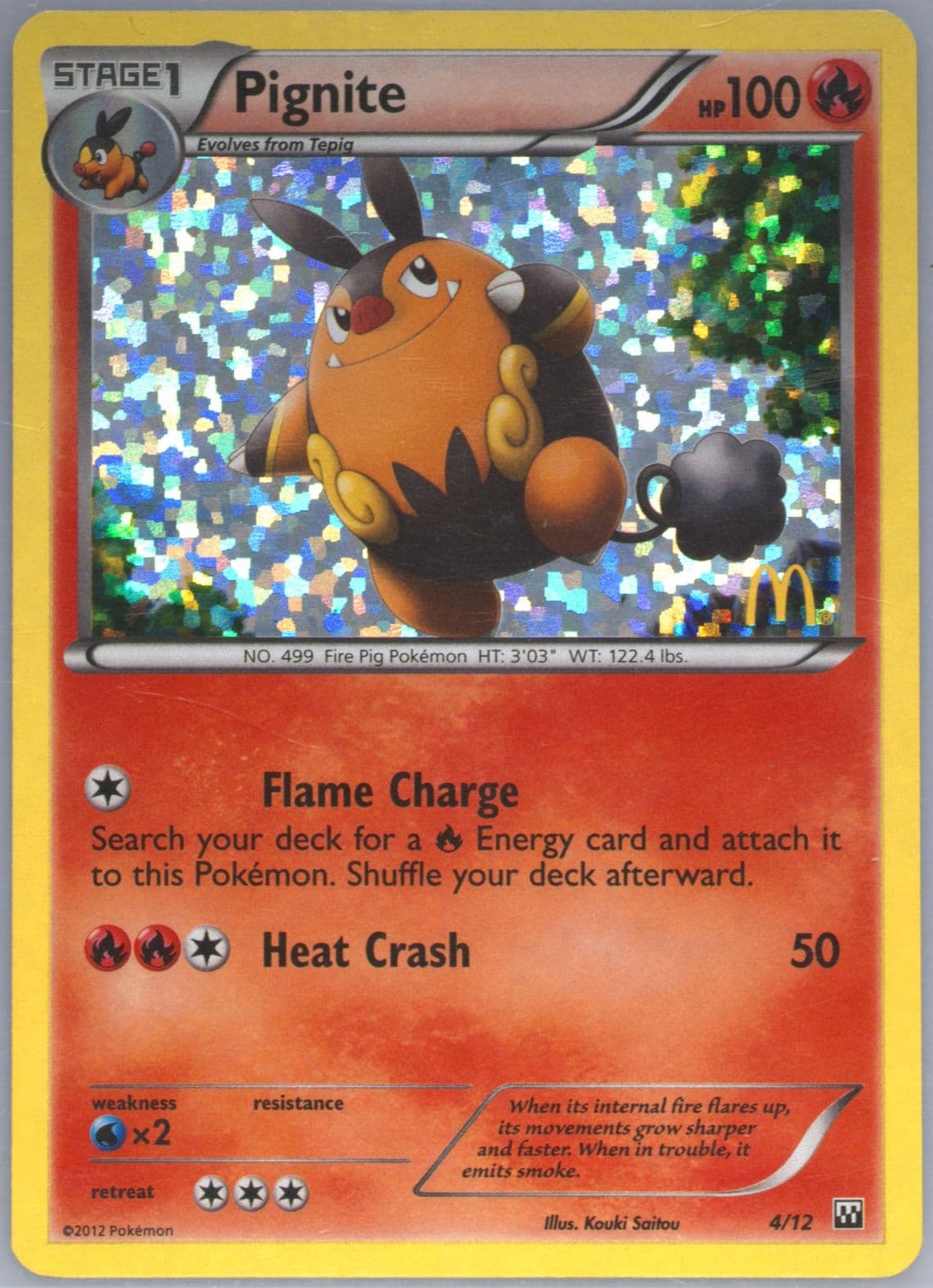 Pignite-Holo (4) 2012 Pokemon McDonald's Collection