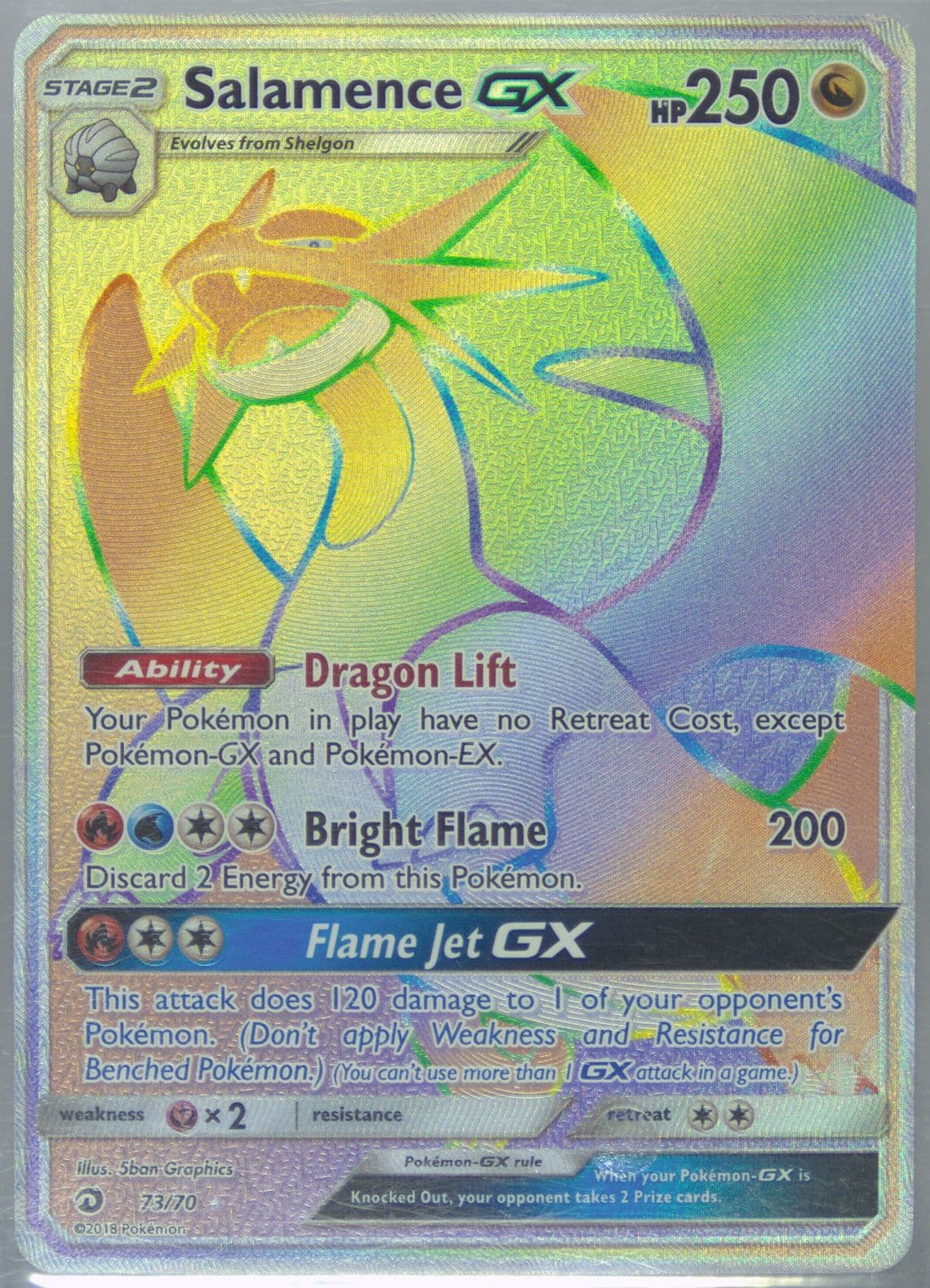 Full Art/Salamence GX Secret (73) 2018 Pokemon Sun & Moon Dragon Majesty