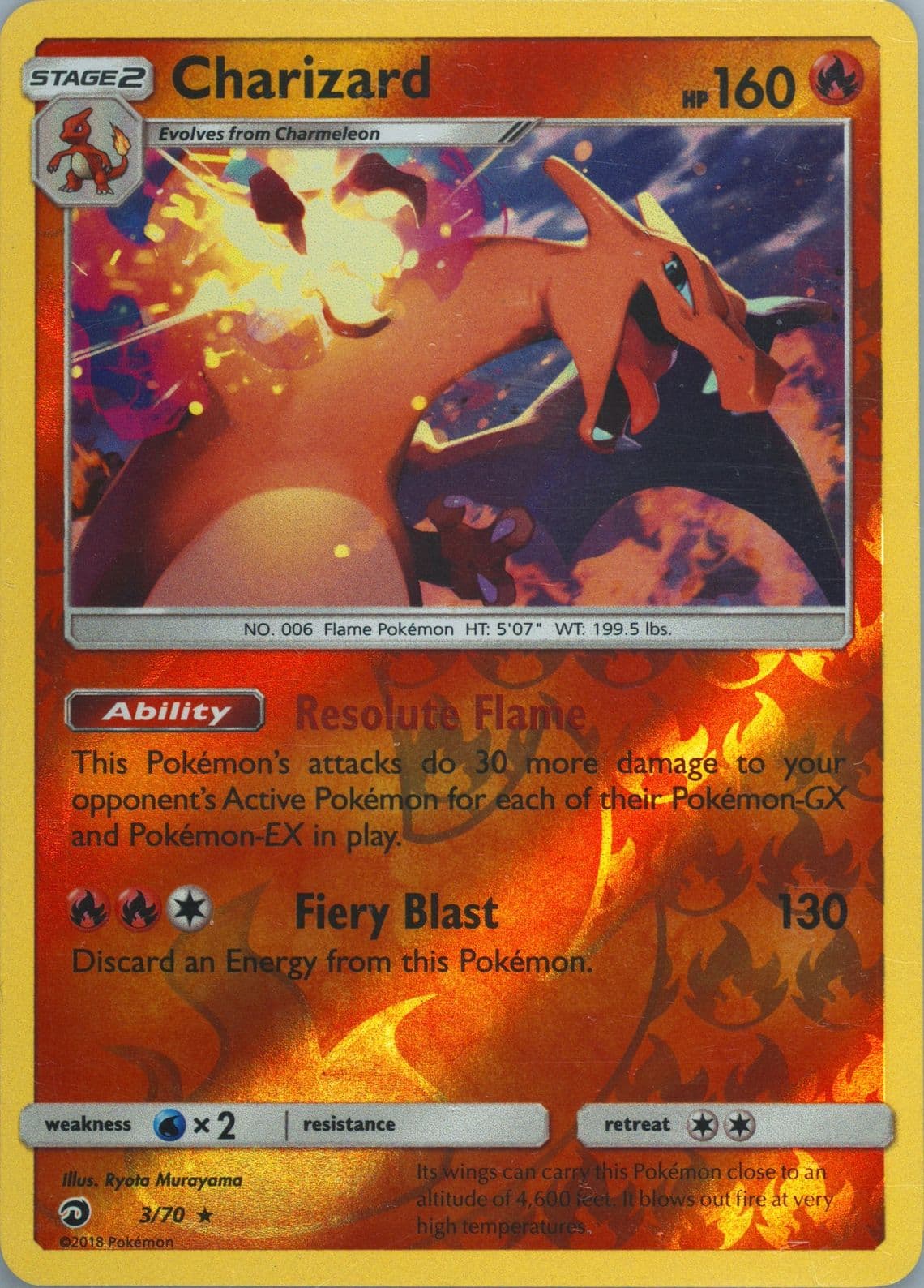 Charizard-Reverse Foil (3) 2018 Pokemon Sun & Moon Dragon Majesty