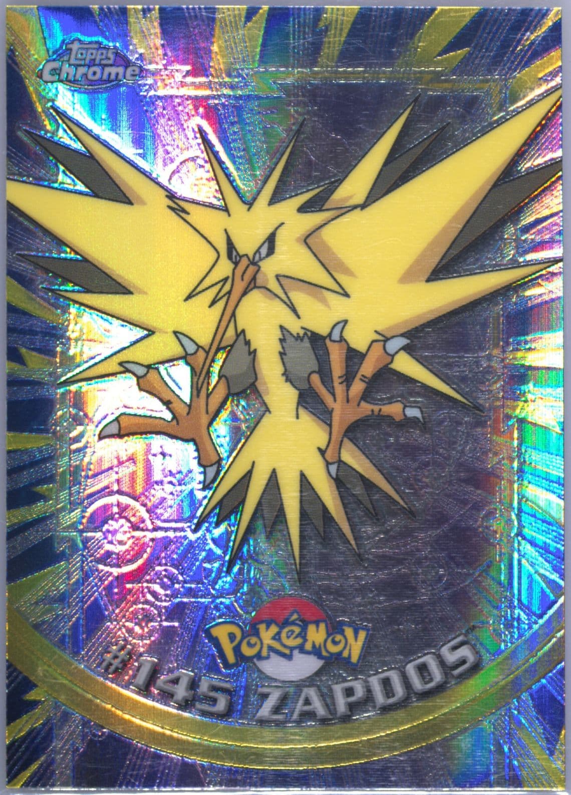 Zapdos Spectra (145) 2000 Topps Chrome Pokemon T.V.
